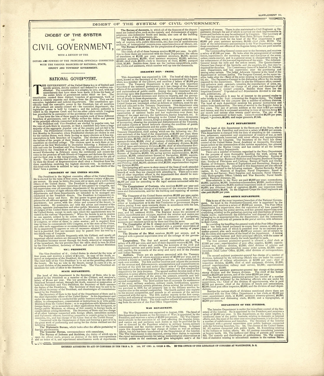 Digest of the System of Civil Government from Standard Atlas of Kingsbury County, South Dakota : Including a Plat Book of the Villages, Cities and Townships of the County, Map of the State, United States and World : Patrons Directory, … 1909 by Relic Map Company