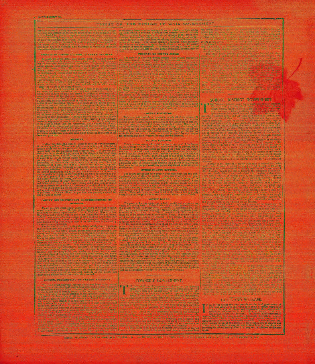 Digest of the System of Civil Government - Continued from Standard Atlas of Kingsbury County, South Dakota : Including a Plat Book of the Villages, Cities and Townships of the County, Map of the State, United States and World : Patrons Directory, … 1909 by Relic Map Company
