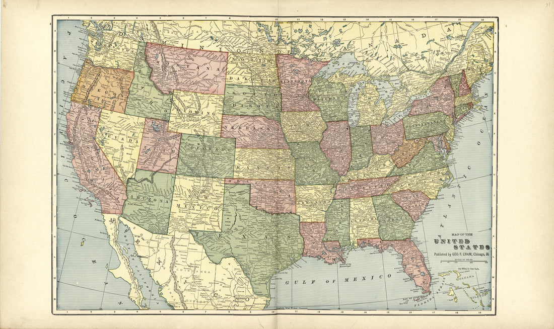 Map of the United States from Standard Atlas of Kingsbury County, South Dakota : Including a Plat Book of the Villages, Cities and Townships of the County, Map of the State, United States and World : Patrons Directory, … 1909 by Relic Map Company