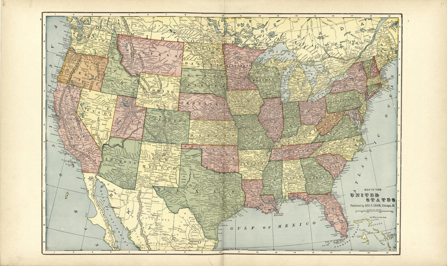Map of the United States from Standard Atlas of Kingsbury County, South Dakota : Including a Plat Book of the Villages, Cities and Townships of the County, Map of the State, United States and World : Patrons Directory, … 1909 by Relic Map Company