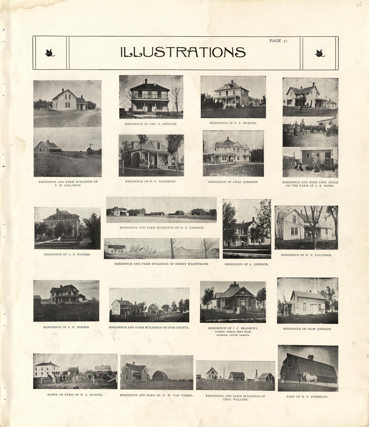 Illustrations from Standard Atlas of Kingsbury County, South Dakota : Including a Plat Book of the Villages, Cities and Townships of the County, Map of the State, United States and World : Patrons Directory, … 1909 by Relic Map Company