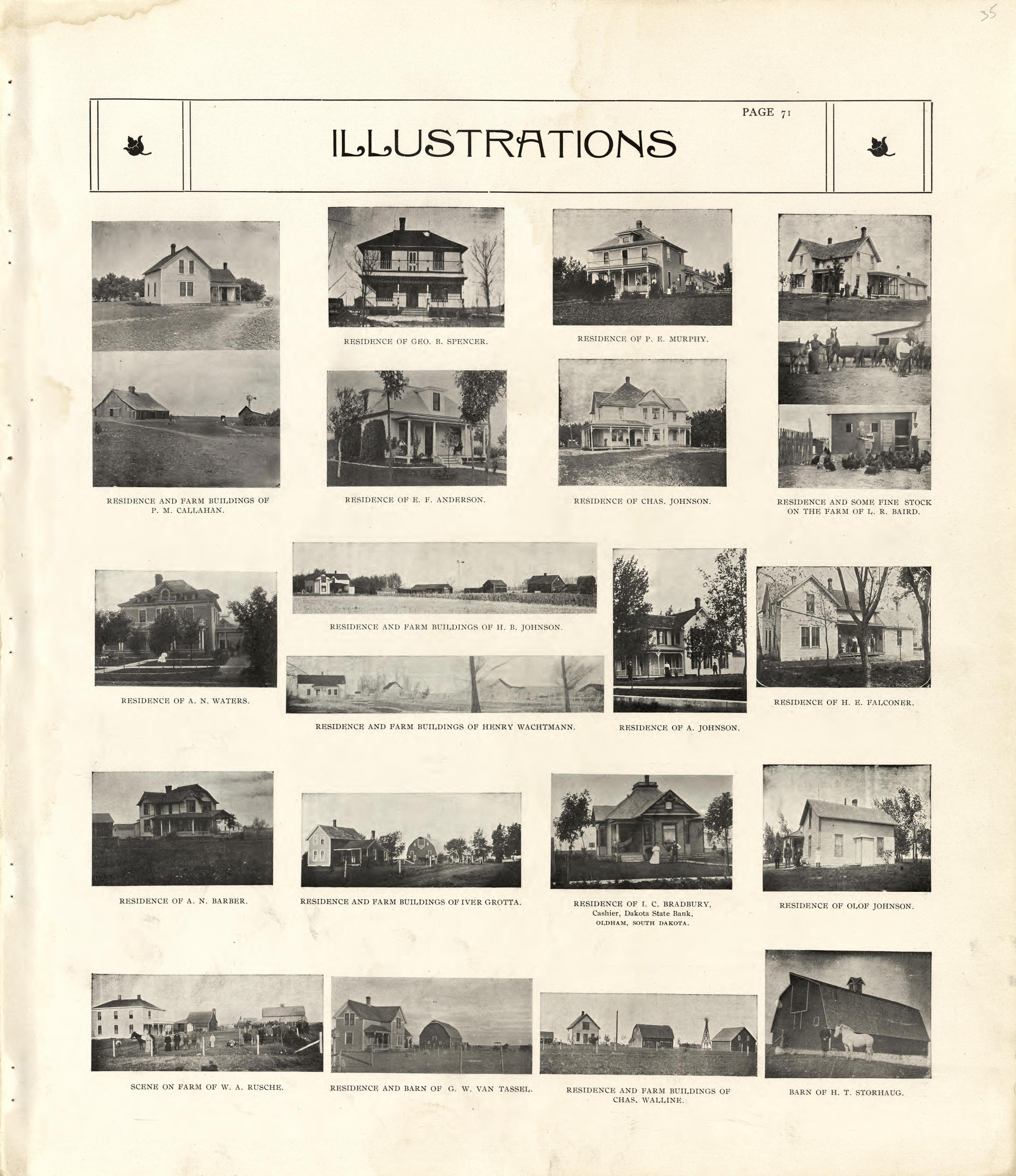 Illustrations from Standard Atlas of Kingsbury County, South Dakota : Including a Plat Book of the Villages, Cities and Townships of the County, Map of the State, United States and World : Patrons Directory, … 1909 by Relic Map Company