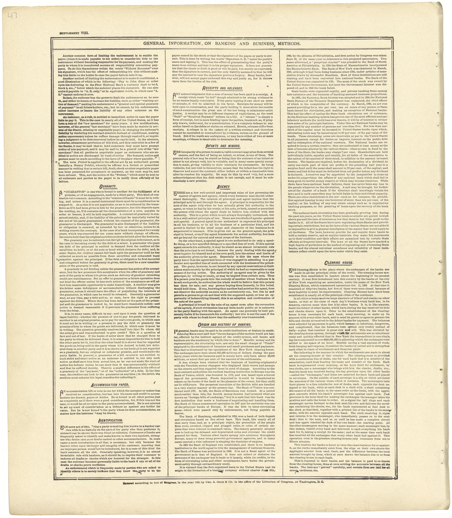 General Information On Banking and Business Methods from Standard Atlas of Seward County, Nebraska : Including a Plat Book of the Villages, Cities and Townships of the County, Map of the State, United States and World, Patrons Directory, Reference Bus... by Relic Map Company