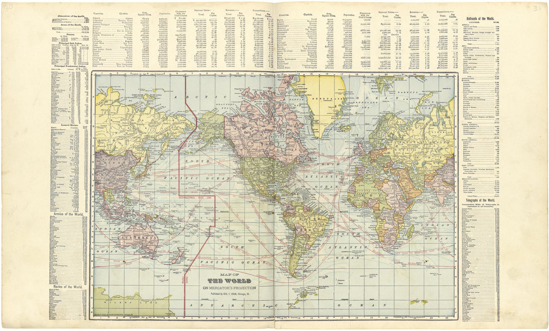Map of the World On Mercator&