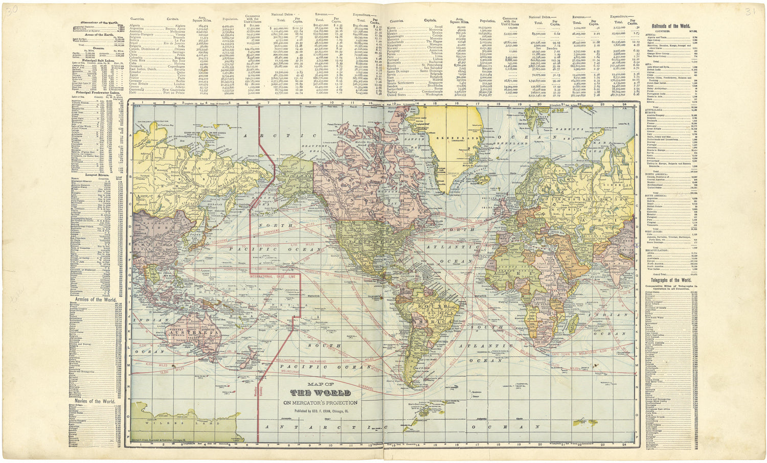 Map of the World On Mercator&