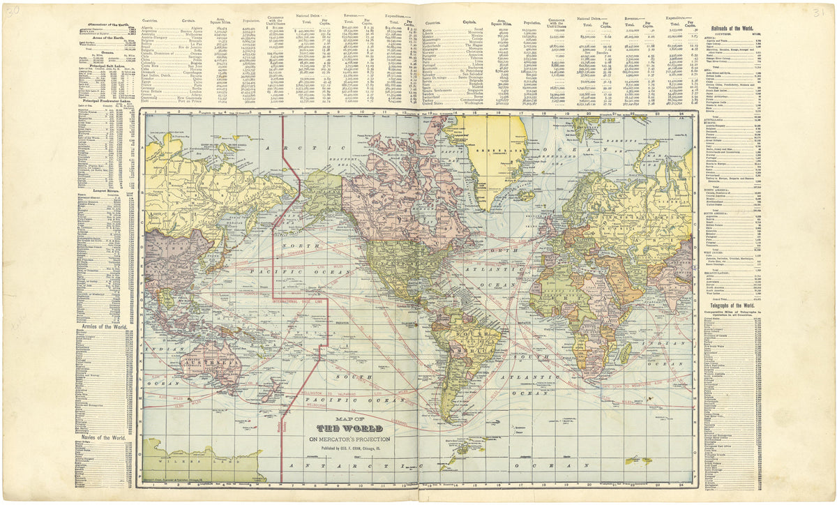 Map of the World On Mercator&