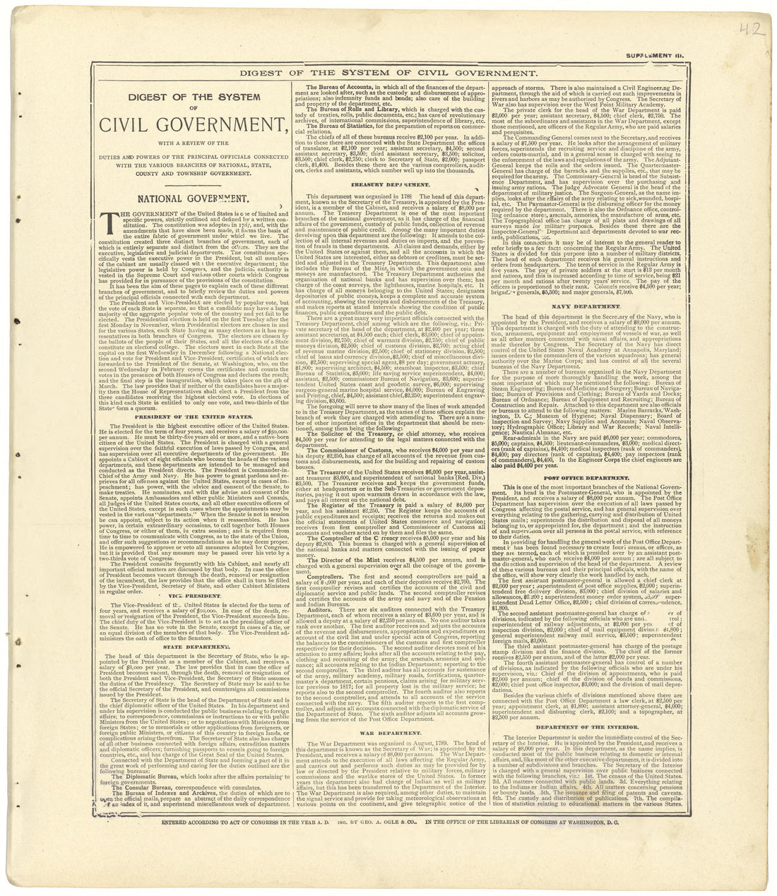 Digest of the System of Civil Government from Standard Atlas of Seward County, Nebraska : Including a Plat Book of the Villages, Cities and Townships of the County, Map of the State, United States and World, Patrons Directory, Reference Business … 1908 by Relic Map Company