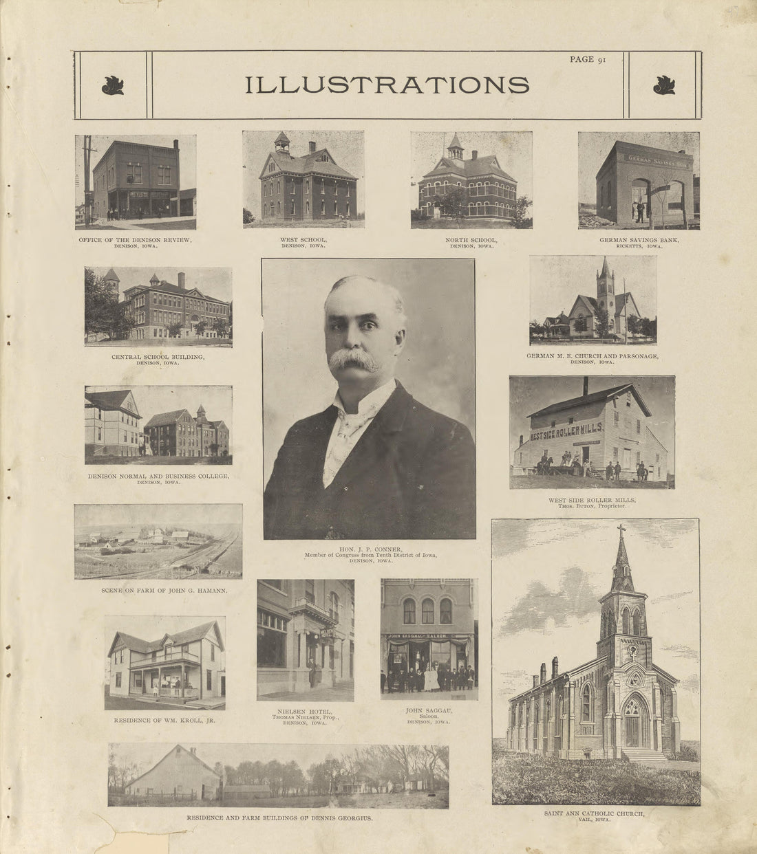 Illustrations Continued from Standard Atlas of Crawford County, Iowa : Including a Plat Book of the Villages, Cities and Townships of the County, Map of the State, United States and World, Patrons Directory, Reference Business … 1908 by Relic Map Company