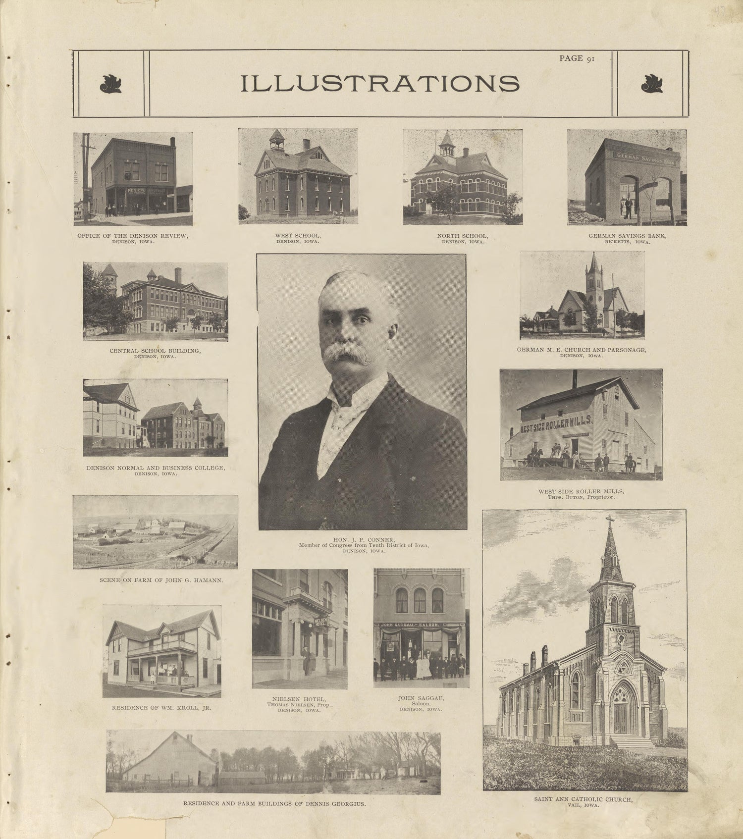 Illustrations Continued from Standard Atlas of Crawford County, Iowa : Including a Plat Book of the Villages, Cities and Townships of the County, Map of the State, United States and World, Patrons Directory, Reference Business … 1908 by Relic Map Company