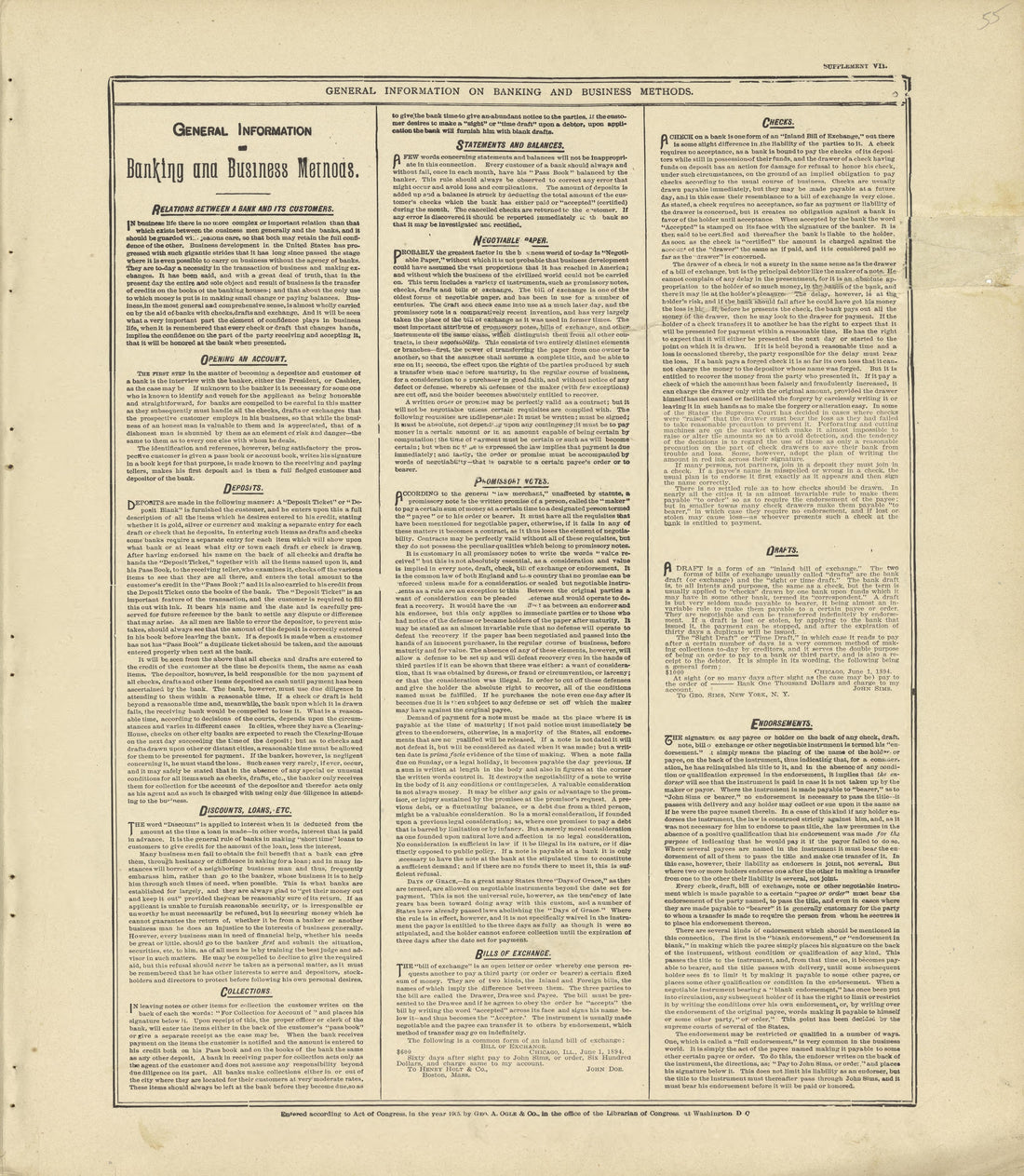 General Information On Banking and Business Methods from Standard Atlas of Crawford County, Iowa : Including a Plat Book of the Villages, Cities and Townships of the County, Map of the State, United States and World, Patrons Directory, Reference Busin... by Relic Map Company
