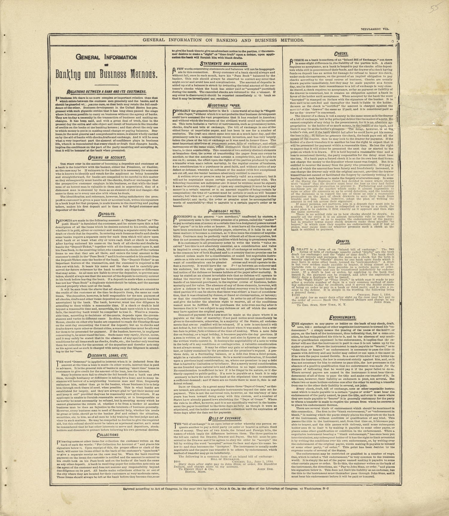 General Information On Banking and Business Methods from Standard Atlas of Crawford County, Iowa : Including a Plat Book of the Villages, Cities and Townships of the County, Map of the State, United States and World, Patrons Directory, Reference Busin... by Relic Map Company