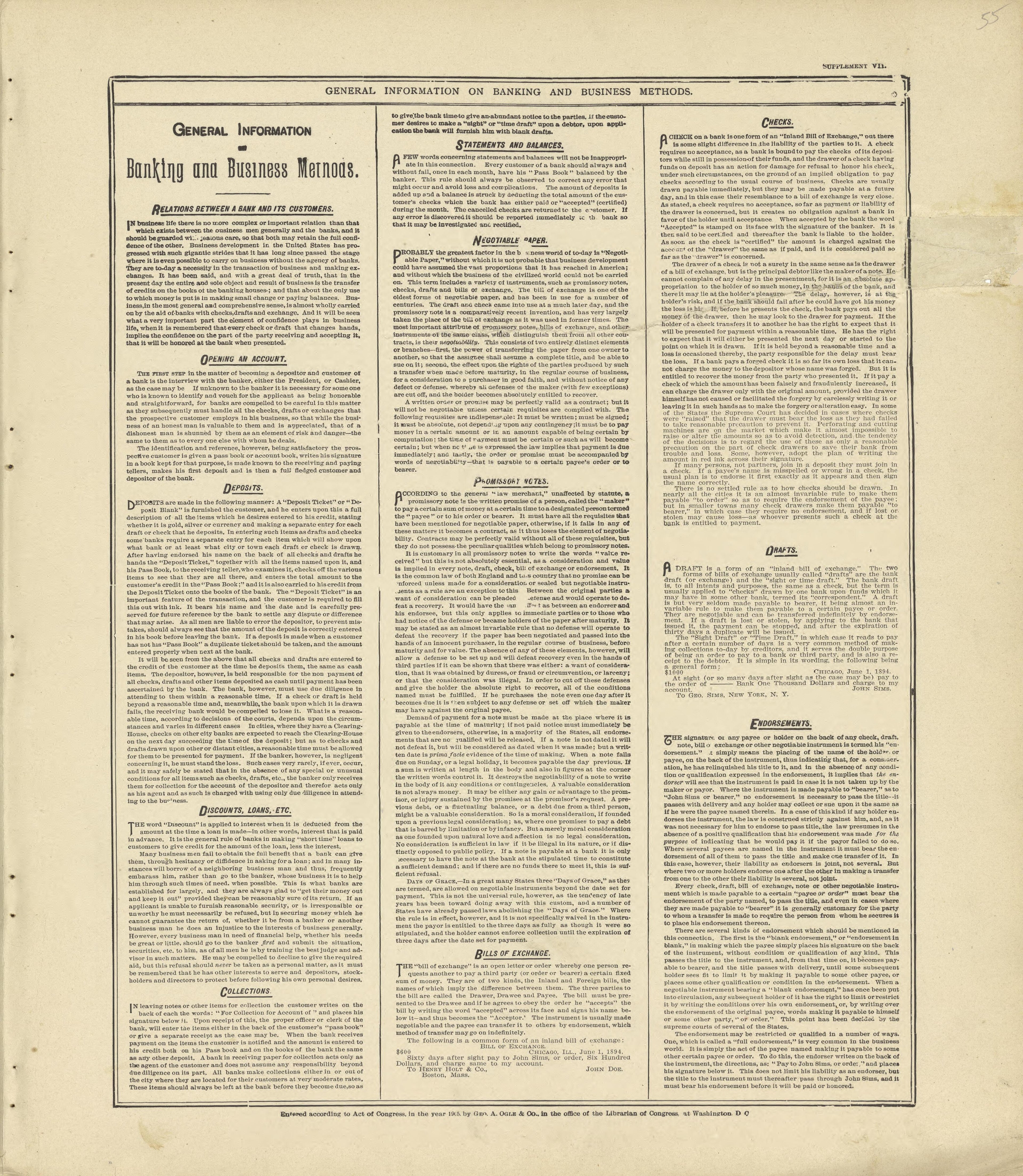General Information On Banking and Business Methods from Standard Atlas of Crawford County, Iowa : Including a Plat Book of the Villages, Cities and Townships of the County, Map of the State, United States and World, Patrons Directory, Reference Busin... by Relic Map Company