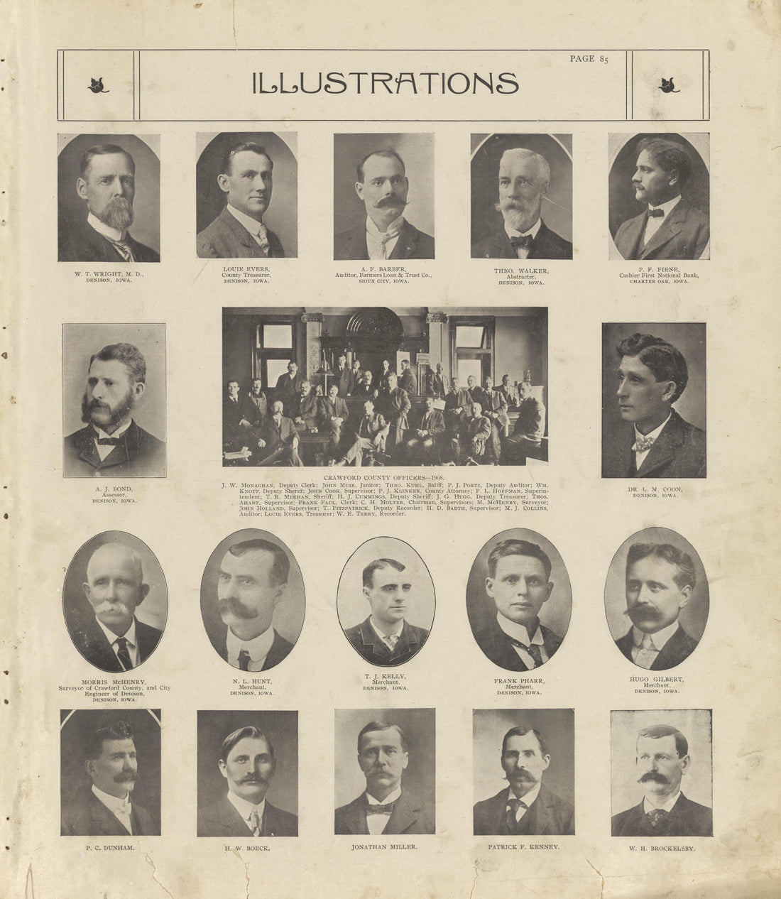 Illustrations from Standard Atlas of Crawford County, Iowa : Including a Plat Book of the Villages, Cities and Townships of the County, Map of the State, United States and World, Patrons Directory, Reference Business … 1908 by Relic Map Company