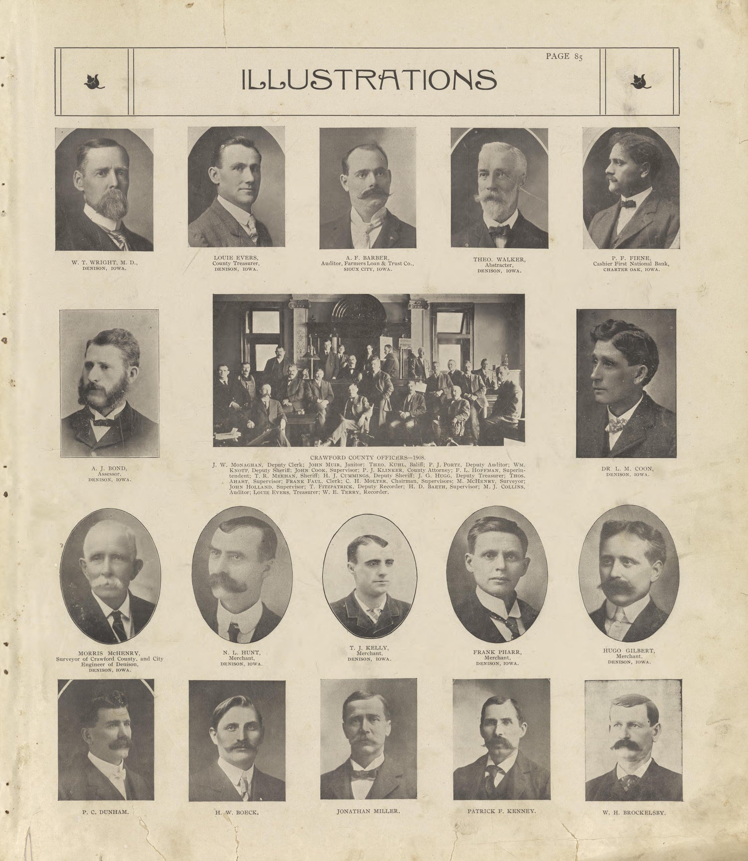 Illustrations from Standard Atlas of Crawford County, Iowa : Including a Plat Book of the Villages, Cities and Townships of the County, Map of the State, United States and World, Patrons Directory, Reference Business … 1908 by Relic Map Company