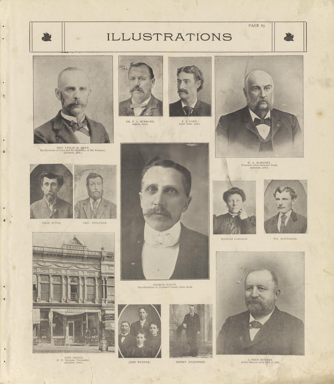 Illustrations Continued from Standard Atlas of Crawford County, Iowa : Including a Plat Book of the Villages, Cities and Townships of the County, Map of the State, United States and World, Patrons Directory, Reference Business … 1908 by Relic Map Company