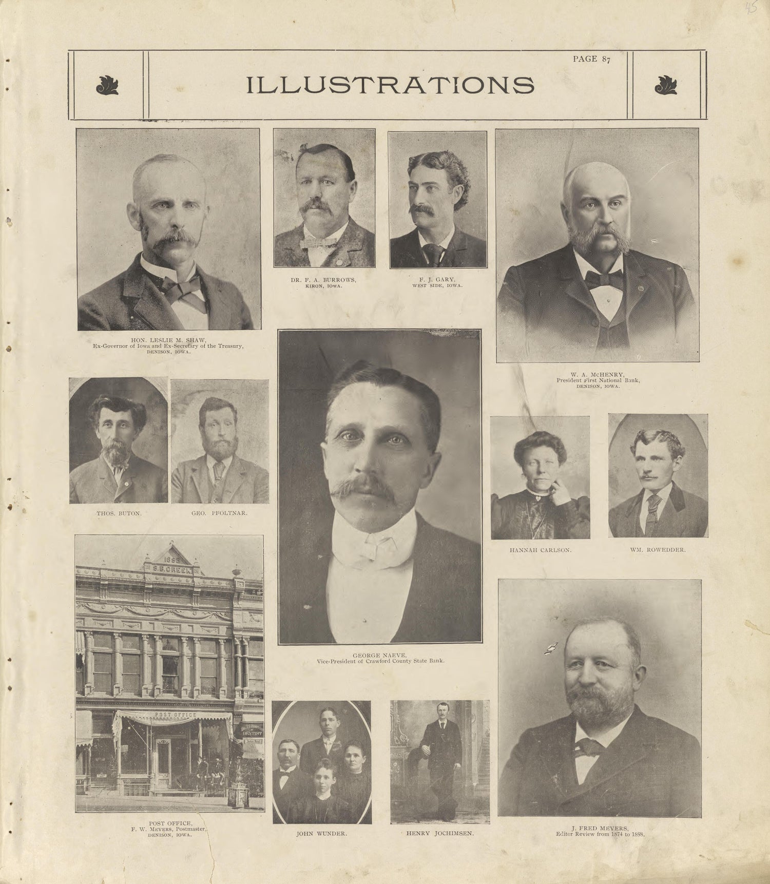 Illustrations Continued from Standard Atlas of Crawford County, Iowa : Including a Plat Book of the Villages, Cities and Townships of the County, Map of the State, United States and World, Patrons Directory, Reference Business … 1908 by Relic Map Company