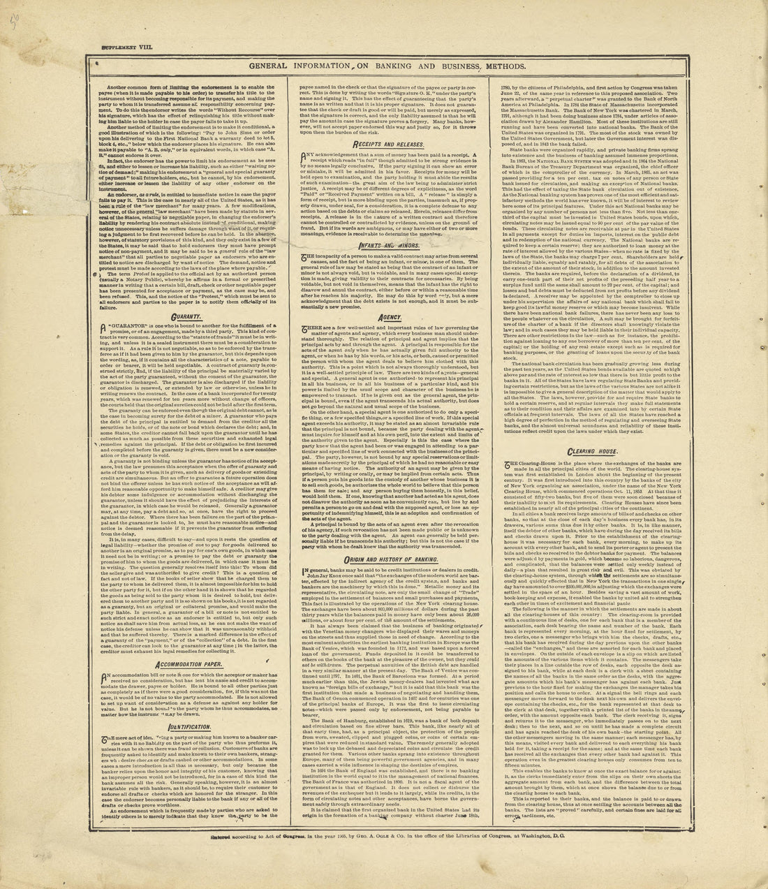 General Information On Banking and Business Methods Continued from Standard Atlas of Crawford County, Iowa : Including a Plat Book of the Villages, Cities and Townships of the County, Map of the State, United States and World, Patrons Directory, Refer... by Relic Map Company