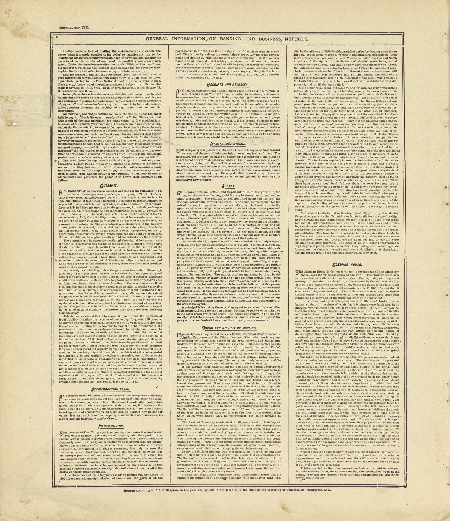 General Information On Banking and Business Methods Continued from Standard Atlas of Crawford County, Iowa : Including a Plat Book of the Villages, Cities and Townships of the County, Map of the State, United States and World, Patrons Directory, Refer... by Relic Map Company