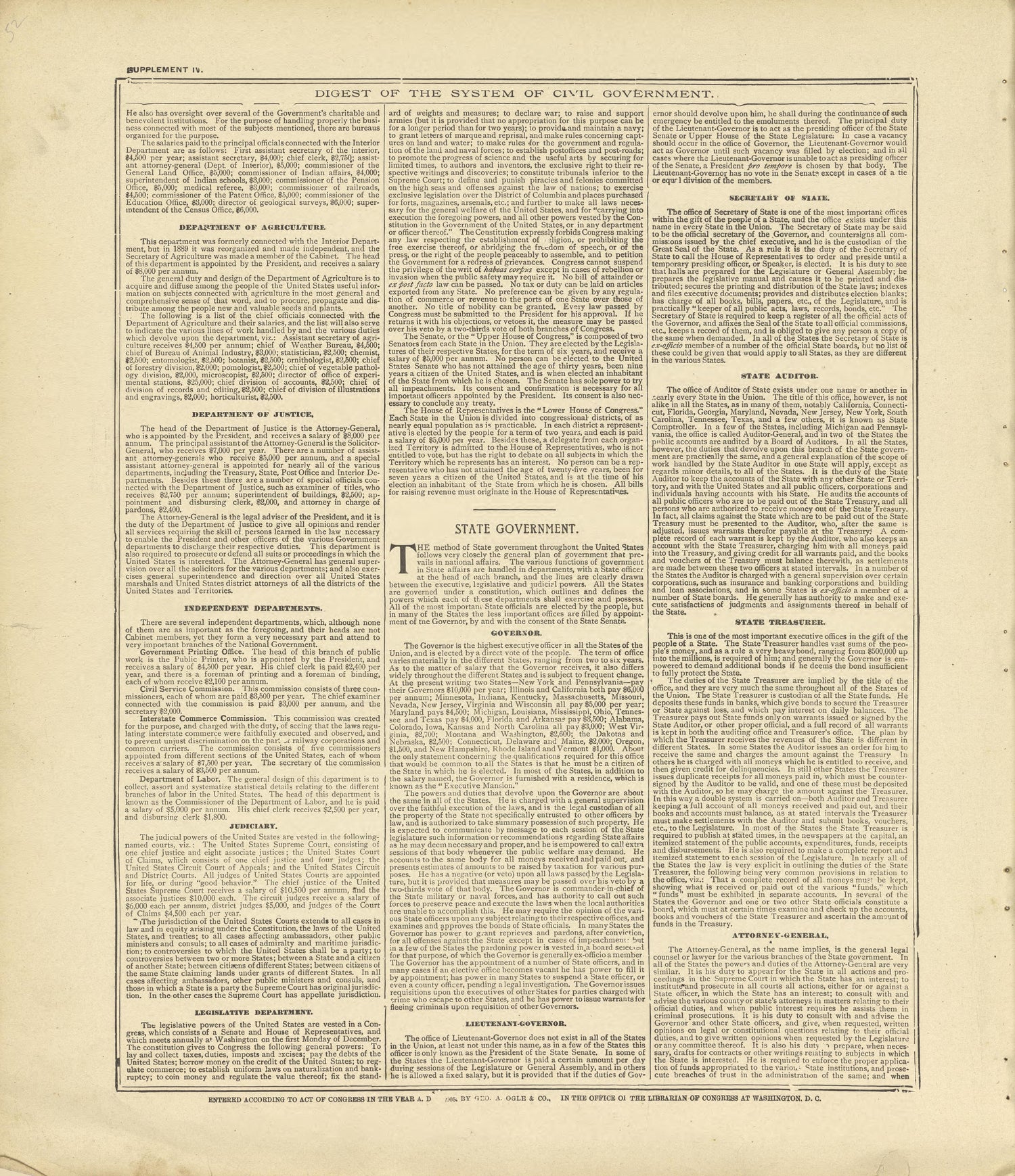 Digest of the System of Civil Government Continued from Standard Atlas of Crawford County, Iowa : Including a Plat Book of the Villages, Cities and Townships of the County, Map of the State, United States and World, Patrons Directory, Reference Busine... by Relic Map Company