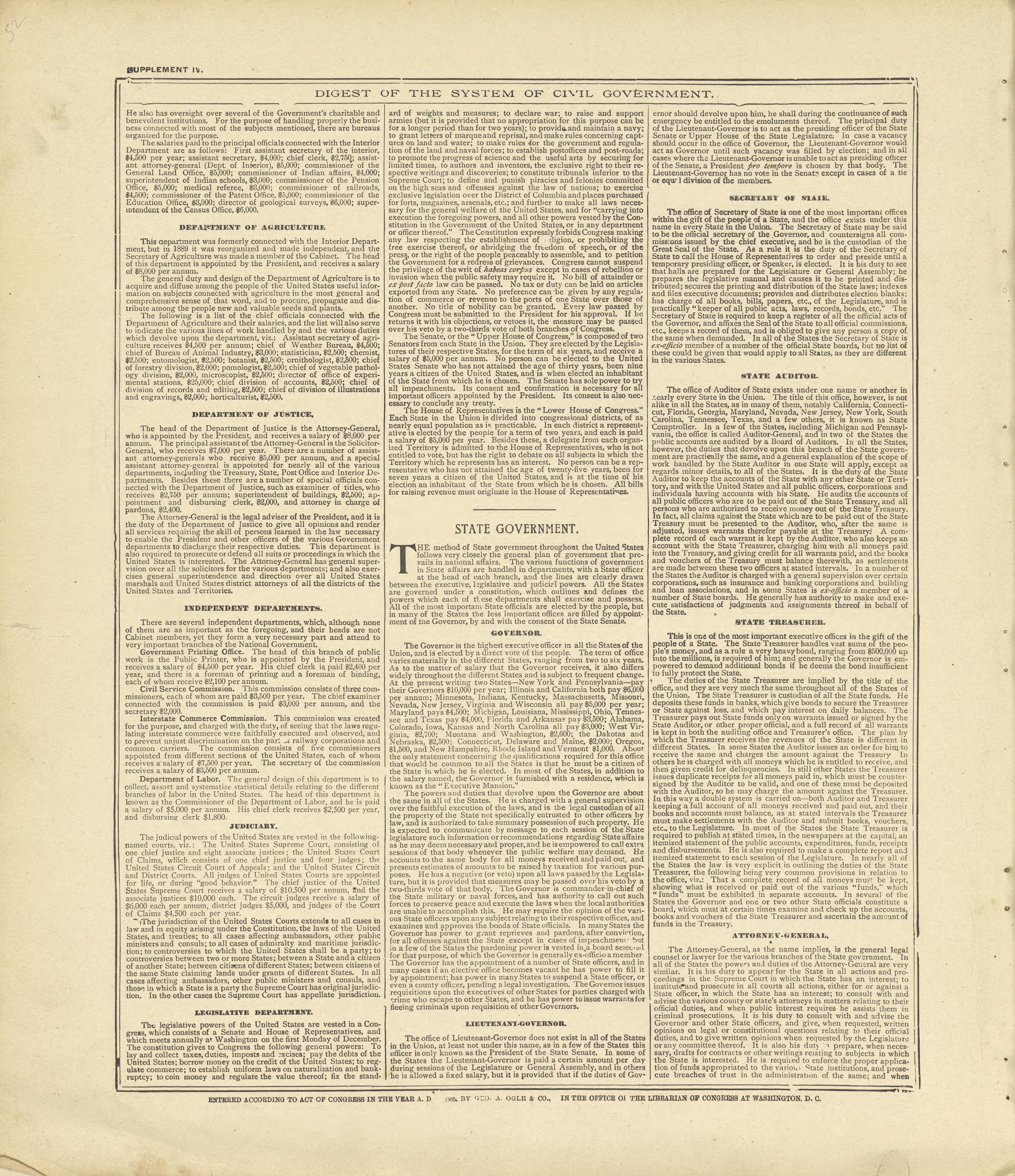 Digest of the System of Civil Government Continued from Standard Atlas of Crawford County, Iowa : Including a Plat Book of the Villages, Cities and Townships of the County, Map of the State, United States and World, Patrons Directory, Reference Busine... by Relic Map Company