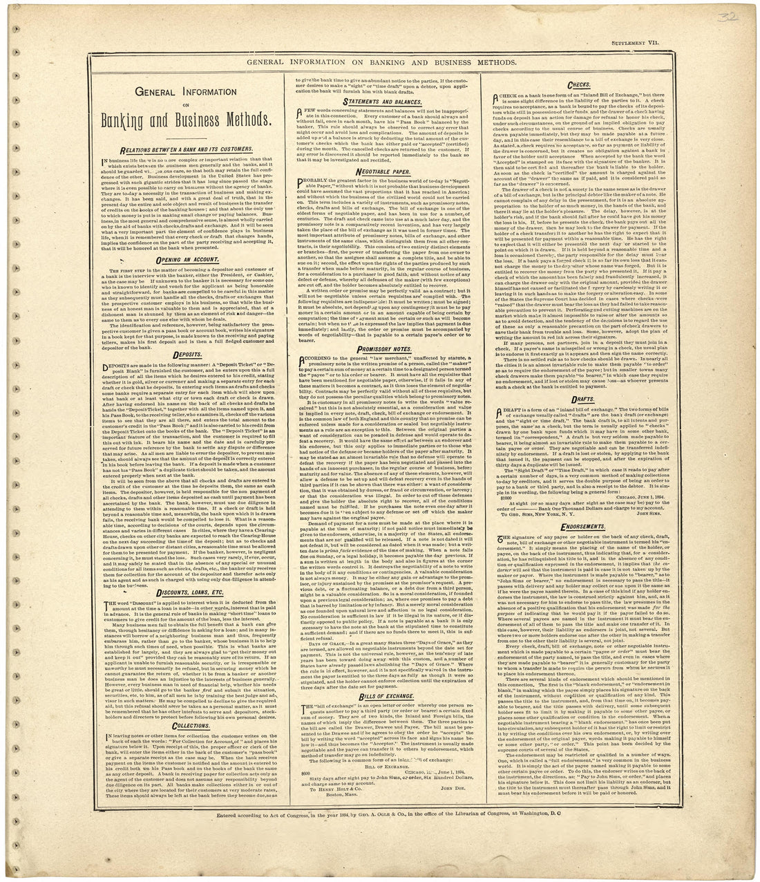General Information On Banking and Business Methods from Standard Atlas of Worth County, Missouri : Including a Plat Book of the Villages, Cities and Townships of the County, Map of the State, United States and World, Patrons Directory, Reference Busi... by Relic Map Company