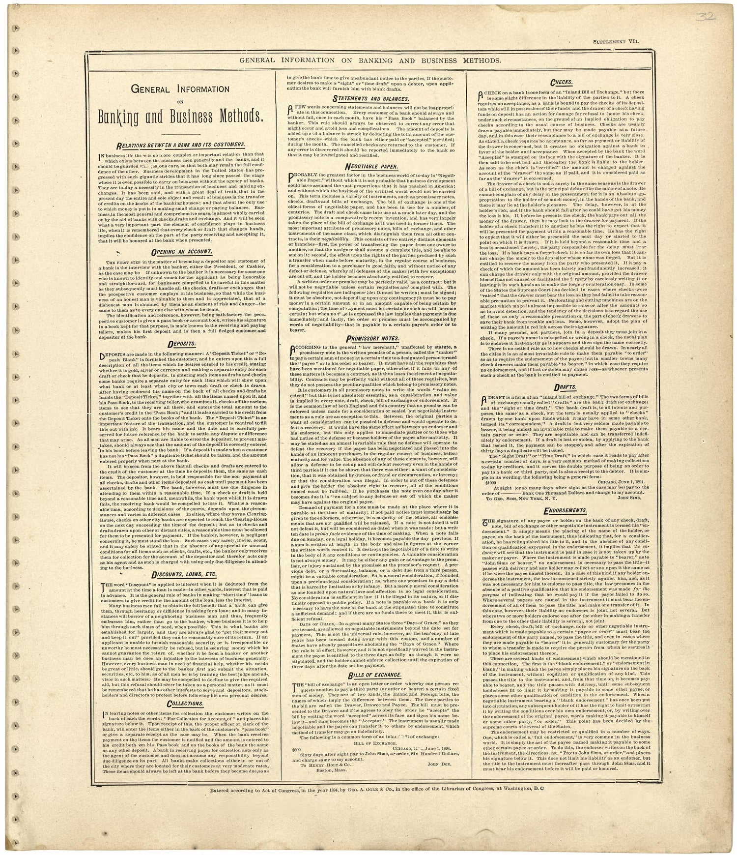 General Information On Banking and Business Methods from Standard Atlas of Worth County, Missouri : Including a Plat Book of the Villages, Cities and Townships of the County, Map of the State, United States and World, Patrons Directory, Reference Busi... by Relic Map Company