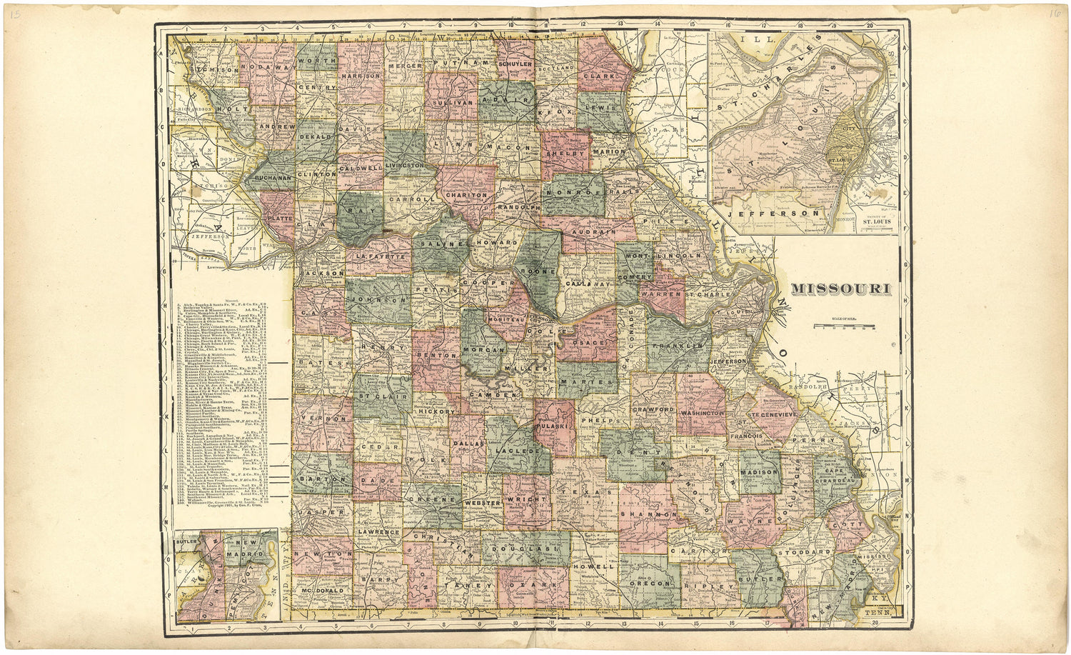 Missouri from Standard Atlas of Worth County, Missouri : Including a Plat Book of the Villages, Cities and Townships of the County, Map of the State, United States and World, Patrons Directory, Reference Business … 1902 by Relic Map Company