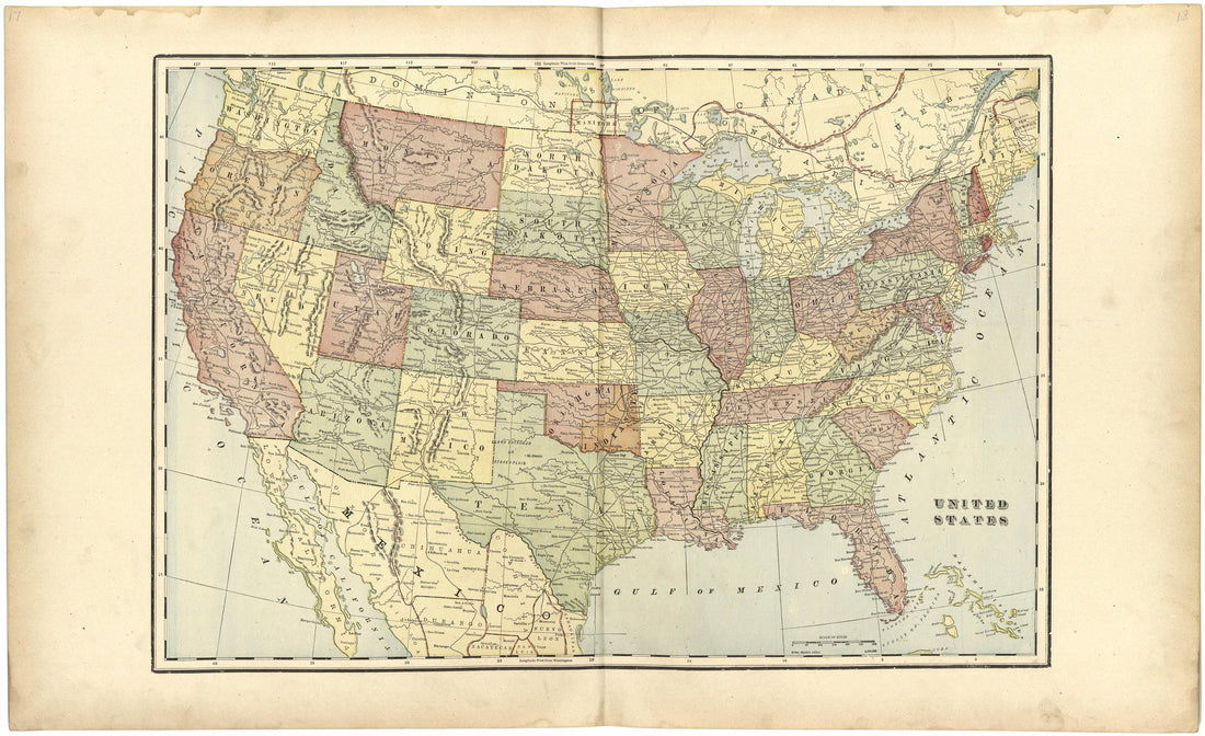 United States from Standard Atlas of Worth County, Missouri : Including a Plat Book of the Villages, Cities and Townships of the County, Map of the State, United States and World, Patrons Directory, Reference Business … 1902 by Relic Map Company