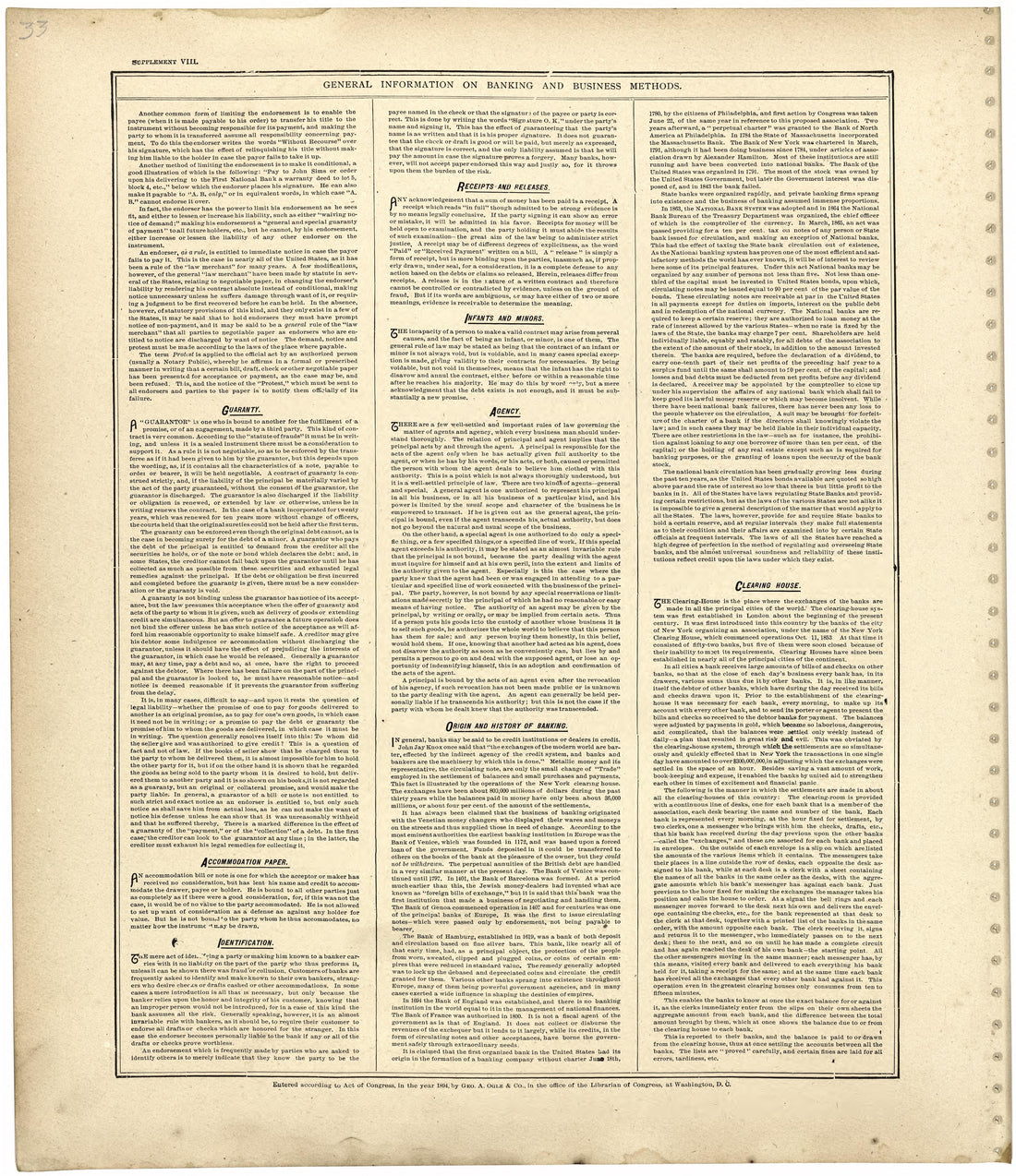 General Information On Banking and Business Methods from Standard Atlas of Worth County, Missouri : Including a Plat Book of the Villages, Cities and Townships of the County, Map of the State, United States and World, Patrons Directory, Reference Busi... by Relic Map Company