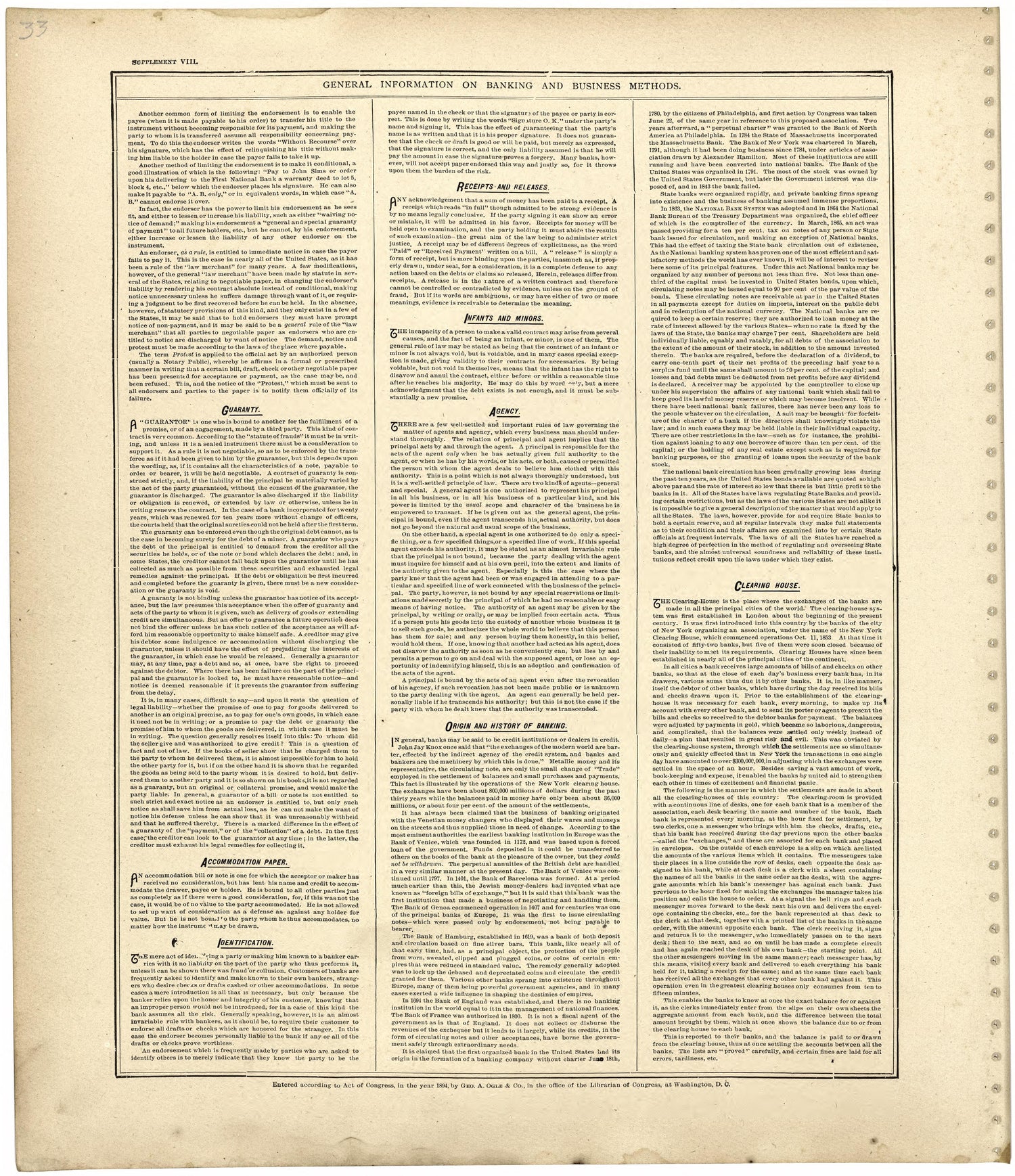 General Information On Banking and Business Methods from Standard Atlas of Worth County, Missouri : Including a Plat Book of the Villages, Cities and Townships of the County, Map of the State, United States and World, Patrons Directory, Reference Busi... by Relic Map Company