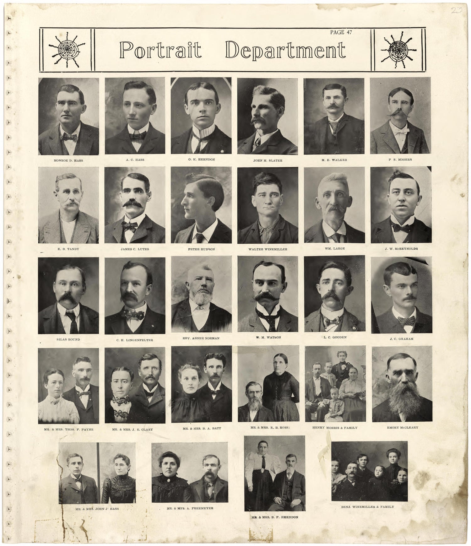 Portrait Department from Standard Atlas of Worth County, Missouri : Including a Plat Book of the Villages, Cities and Townships of the County, Map of the State, United States and World, Patrons Directory, Reference Business … 1902 by Relic Map Company