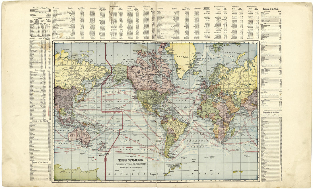 Map of the World On Mercator&