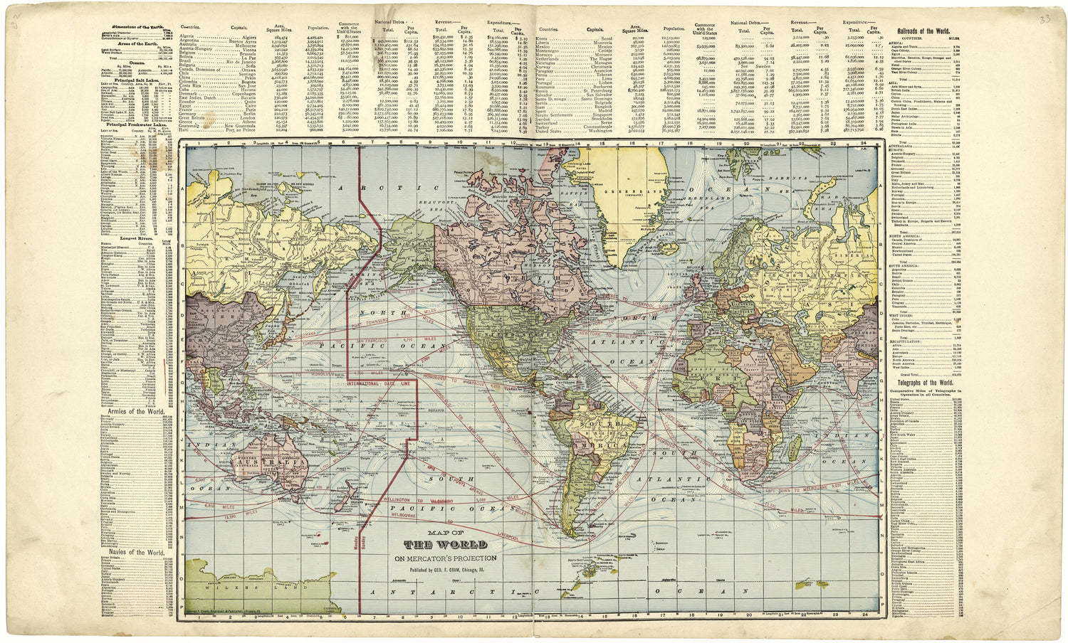 Map of the World On Mercator&