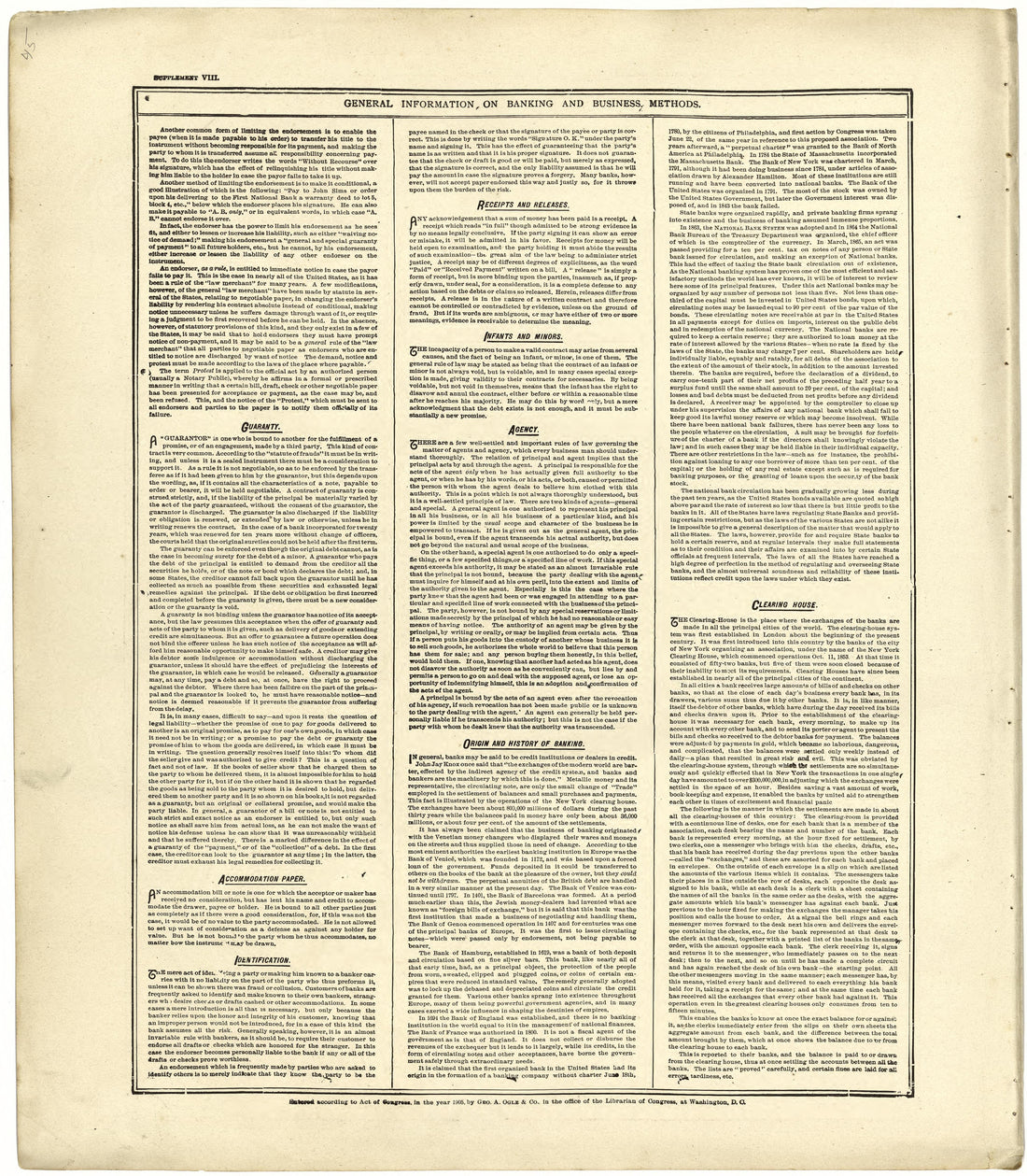 General Information On Banking and Business Methods from Standard Atlas of Cuming County, Nebraska : Including a Plat Book of the Villages, Cities and Townships of the County, Map of the State, United States and World, Patrons Directory, Reference Bus... by Relic Map Company