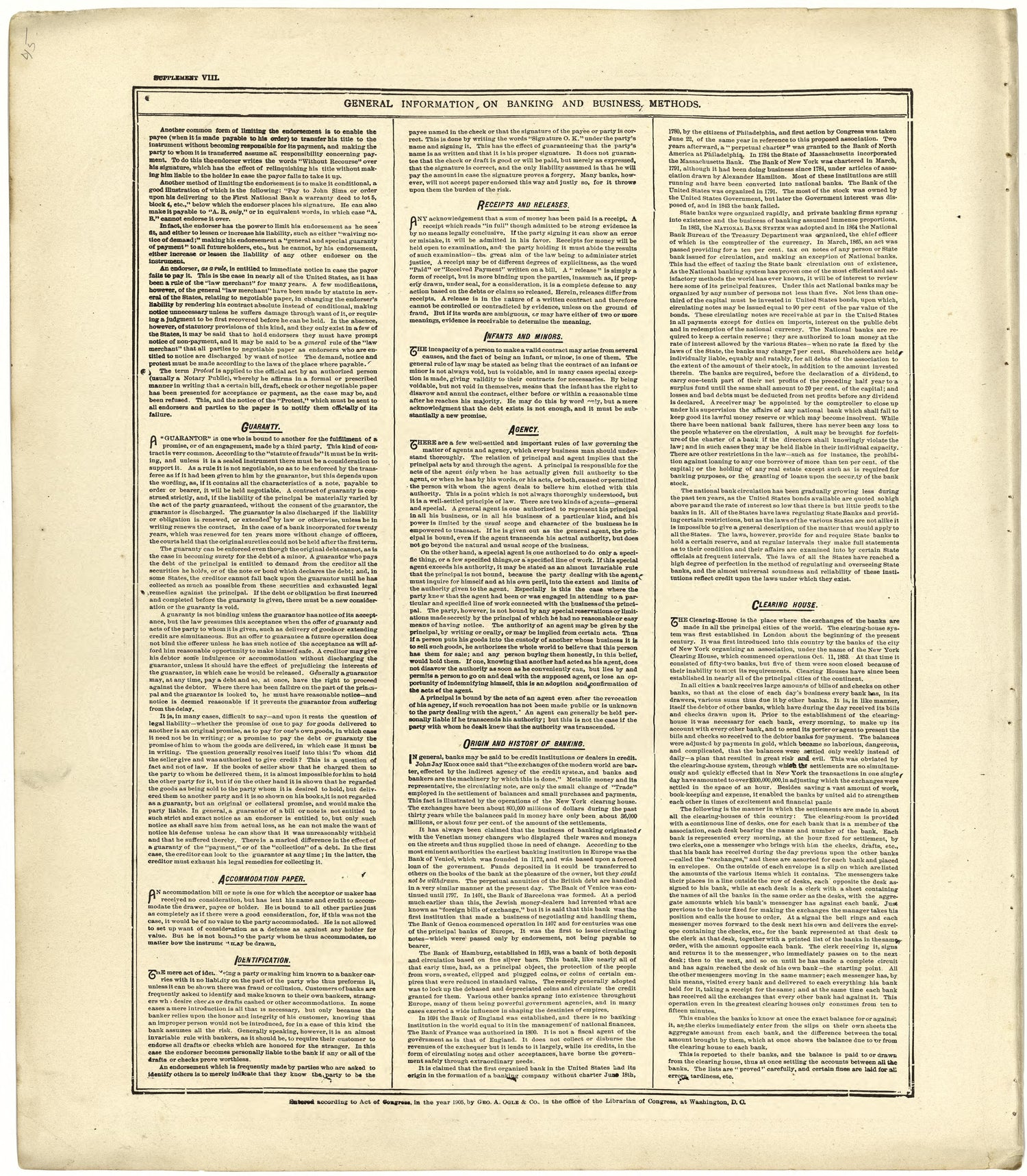 General Information On Banking and Business Methods from Standard Atlas of Cuming County, Nebraska : Including a Plat Book of the Villages, Cities and Townships of the County, Map of the State, United States and World, Patrons Directory, Reference Bus... by Relic Map Company
