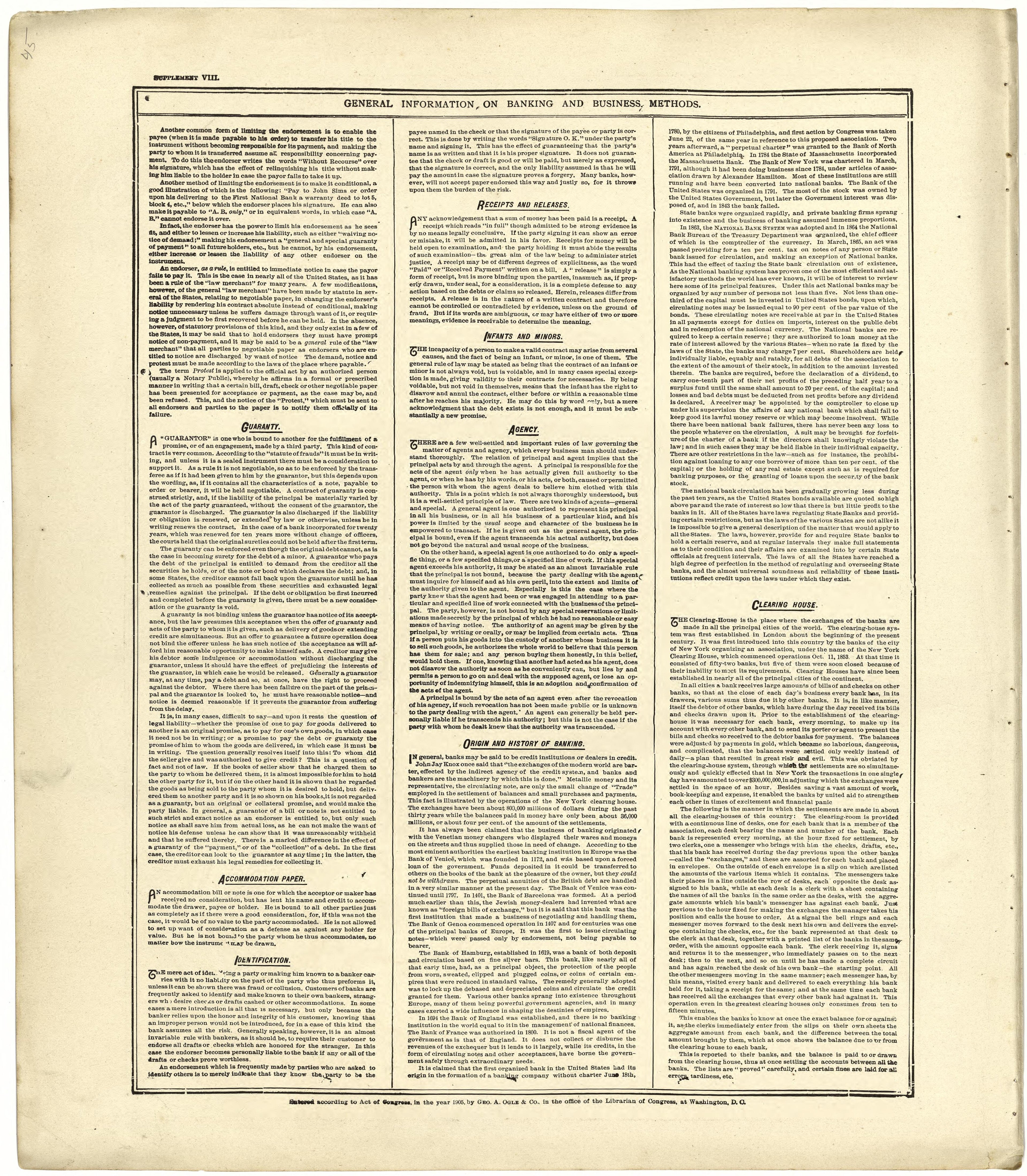 General Information On Banking and Business Methods from Standard Atlas of Cuming County, Nebraska : Including a Plat Book of the Villages, Cities and Townships of the County, Map of the State, United States and World, Patrons Directory, Reference Bus... by Relic Map Company