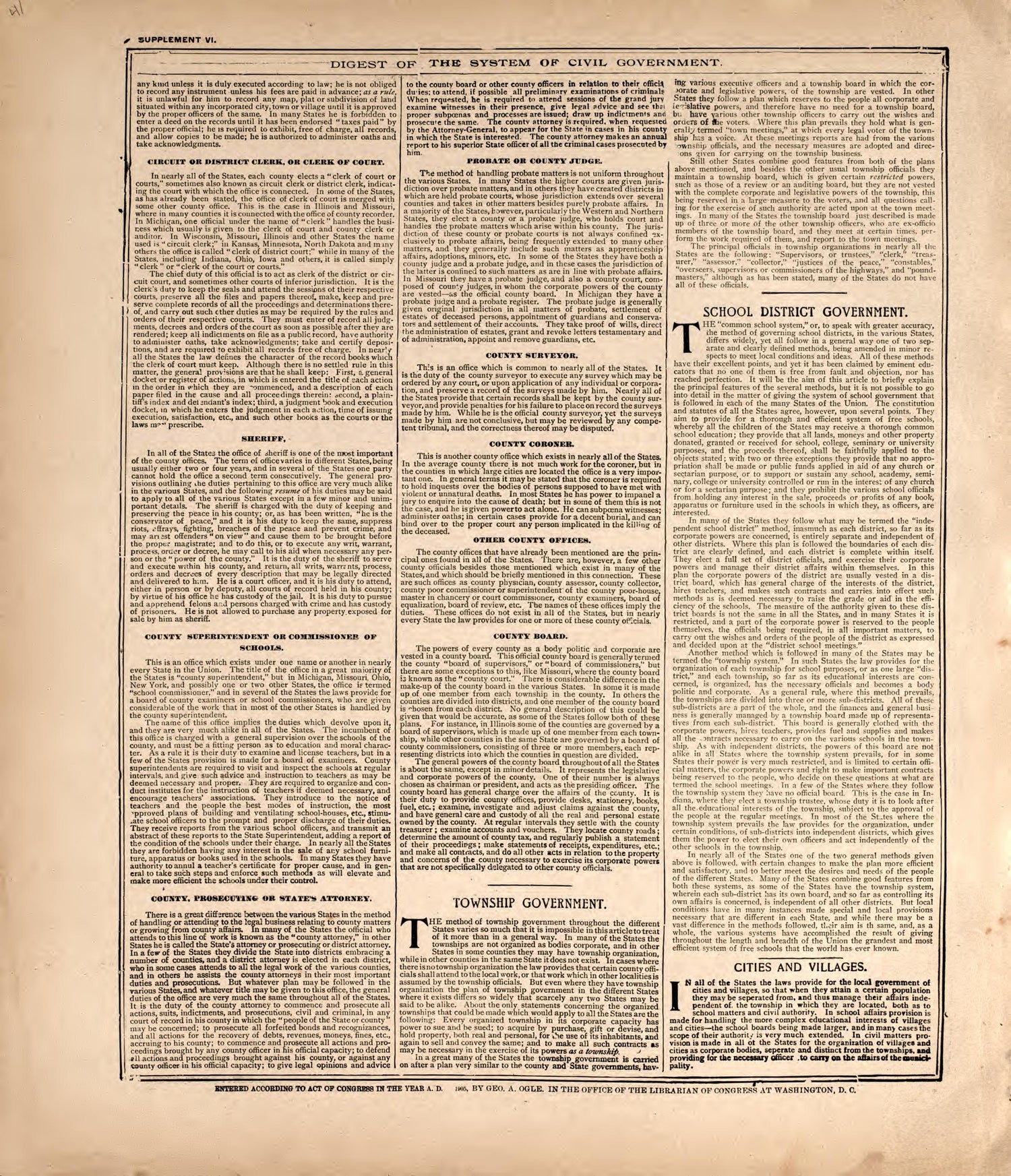 Digest of Civil Government, P.4 from Standard Atlas of Foster County, North Dakota : Including a Plat Book of the Villages, Cities and Townships of the County, Map of the State, United States and World : Patrons Directory, … 1910 by Relic Map Company
