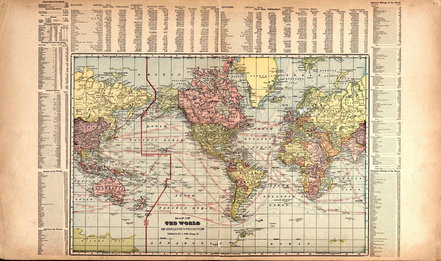 Map of the World from Standard Atlas of Foster County, North Dakota : Including a Plat Book of the Villages, Cities and Townships of the County, Map of the State, United States and World : Patrons Directory, … 1910 by Relic Map Company