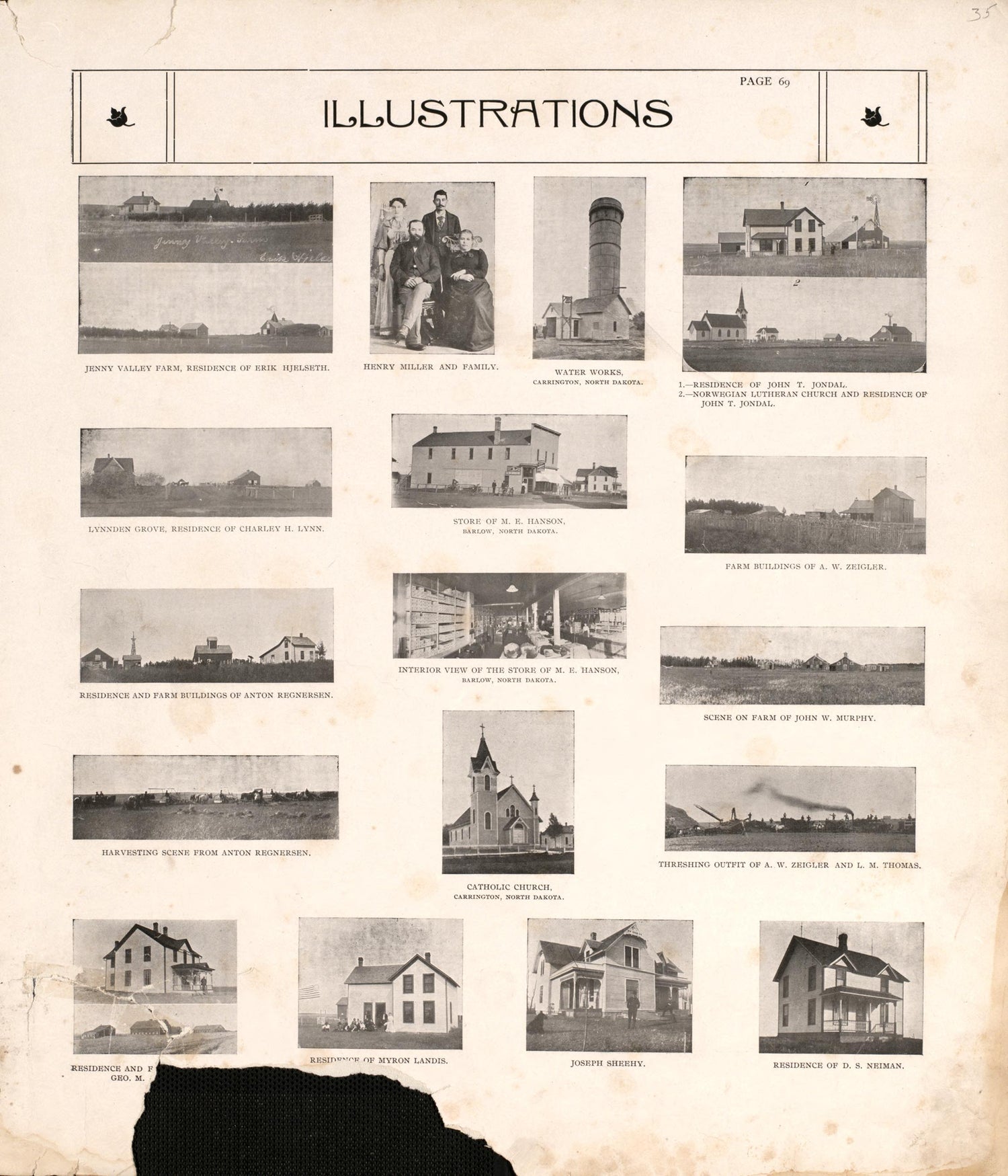Illustrations, P.2 from Standard Atlas of Foster County, North Dakota : Including a Plat Book of the Villages, Cities and Townships of the County, Map of the State, United States and World : Patrons Directory, … 1910 by Relic Map Company