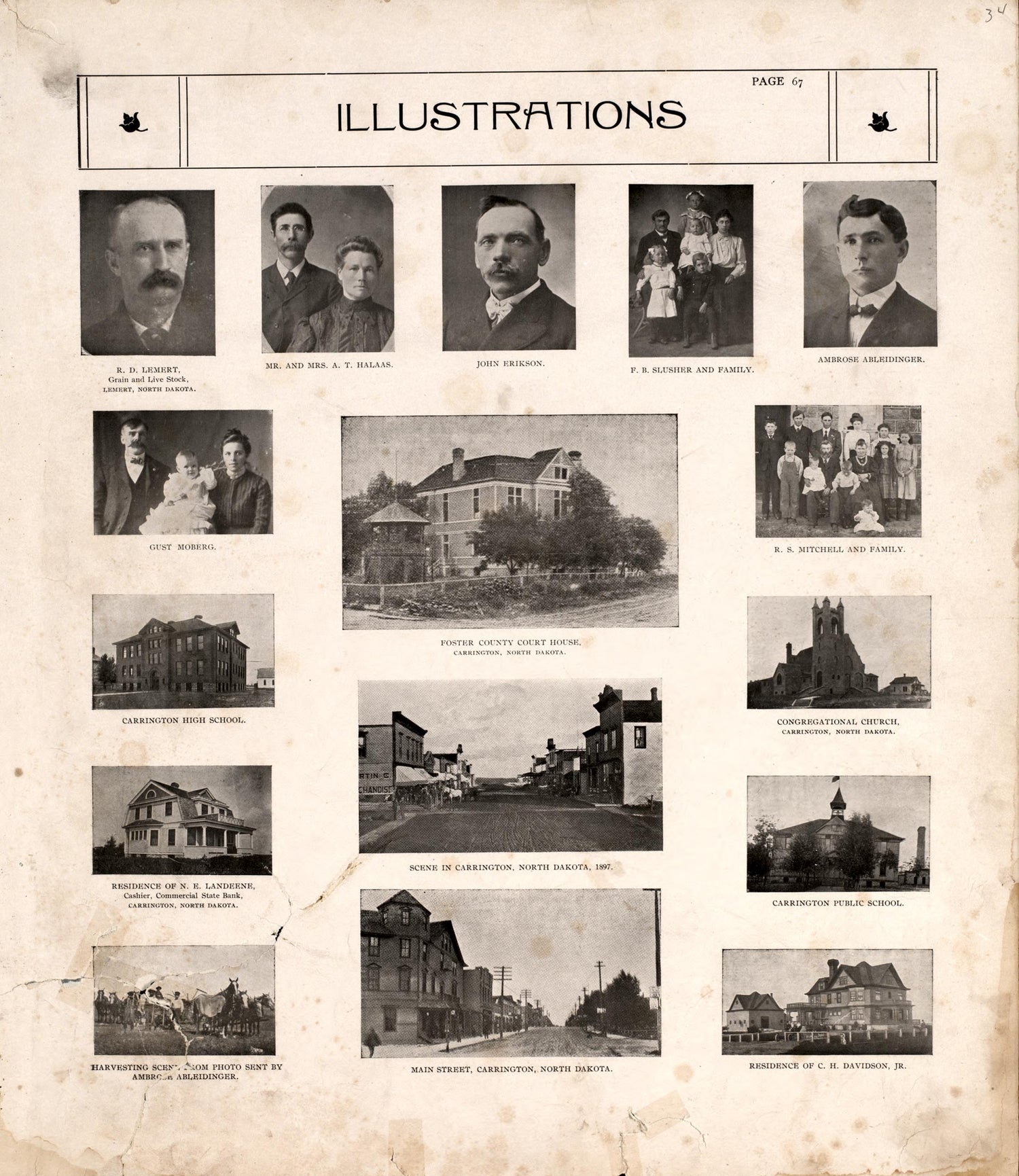 Illustrations, P.1 from Standard Atlas of Foster County, North Dakota : Including a Plat Book of the Villages, Cities and Townships of the County, Map of the State, United States and World : Patrons Directory, … 1910 by Relic Map Company
