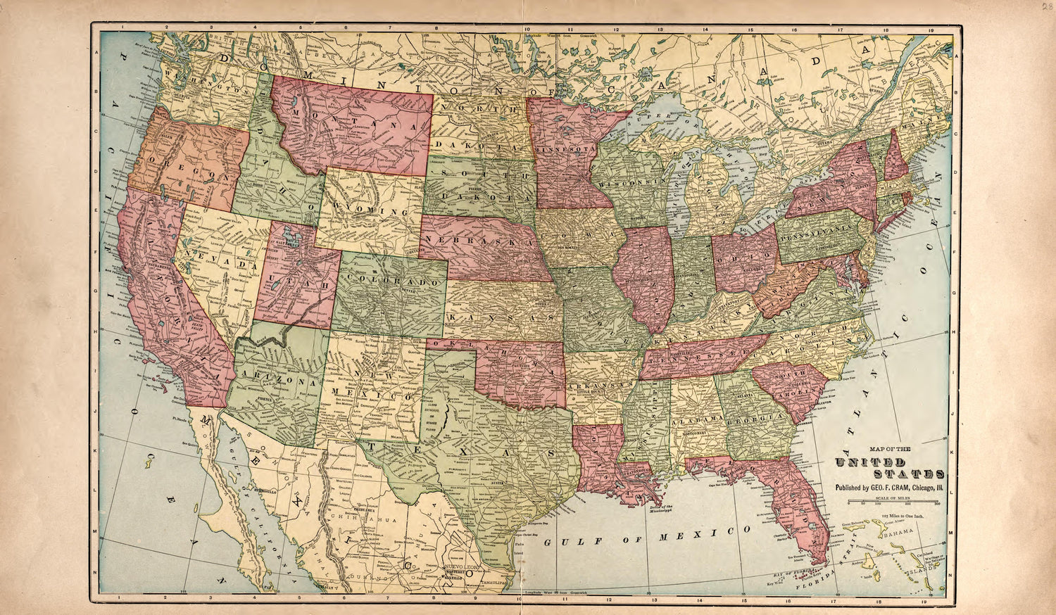 United States from Standard Atlas of Foster County, North Dakota : Including a Plat Book of the Villages, Cities and Townships of the County, Map of the State, United States and World : Patrons Directory, … 1910 by Relic Map Company