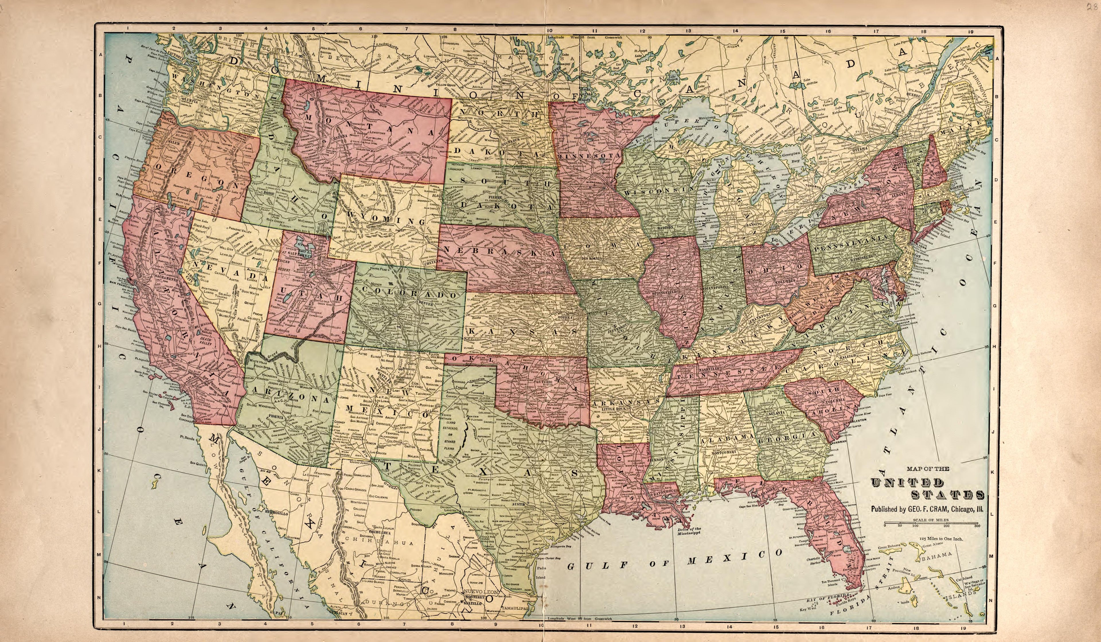 United States from Standard Atlas of Foster County, North Dakota : Including a Plat Book of the Villages, Cities and Townships of the County, Map of the State, United States and World : Patrons Directory, … 1910 by Relic Map Company
