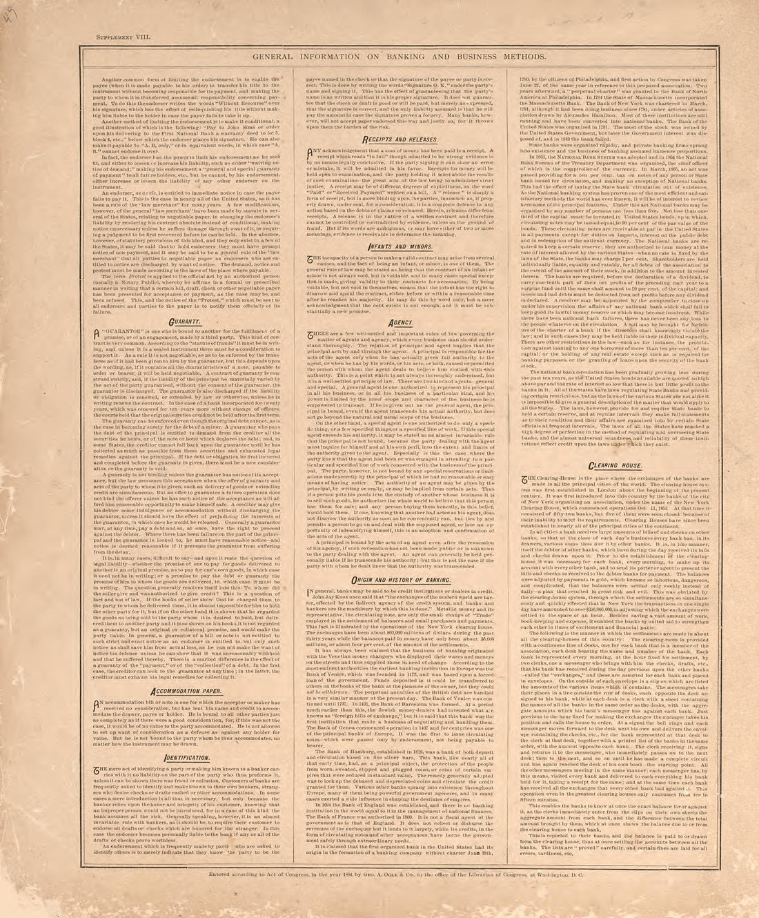 General Information On Banking and Business Methods from Standard Atlas of Livingston County, Michigan : Including a Plat Book of the Villages, Cities and Townships of the County, Map of the State, United States and World, Farmers Directory, Reference... by Relic Map Company