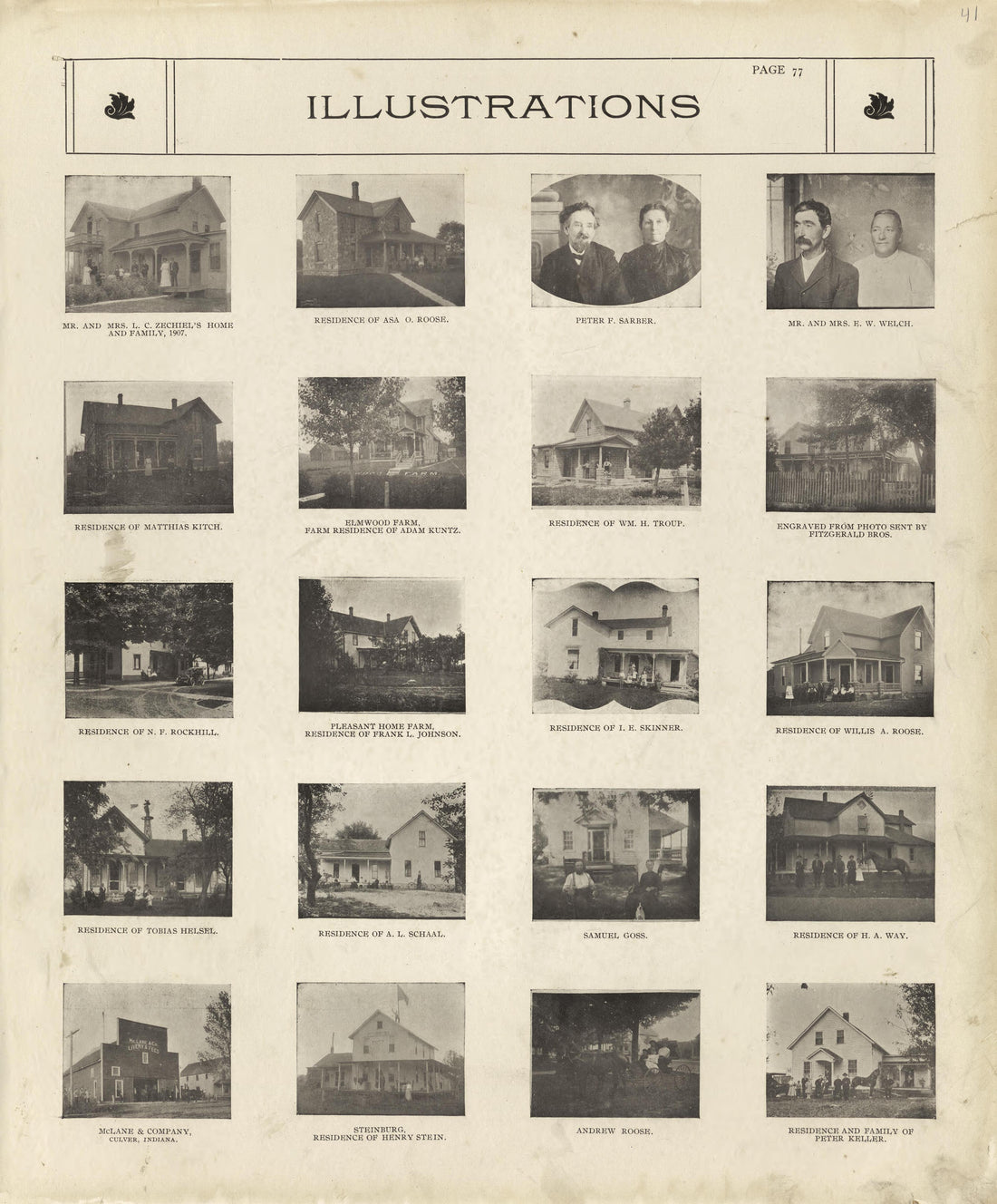 Illustrations - Continued from Standard Atlas of Marshall County, Indiana : Including a Plat Book of the Villages, Cities and Townships of the County, Map of the State, United States and World, Patrons Directory, Reference Business … 1908 by Relic Map Company