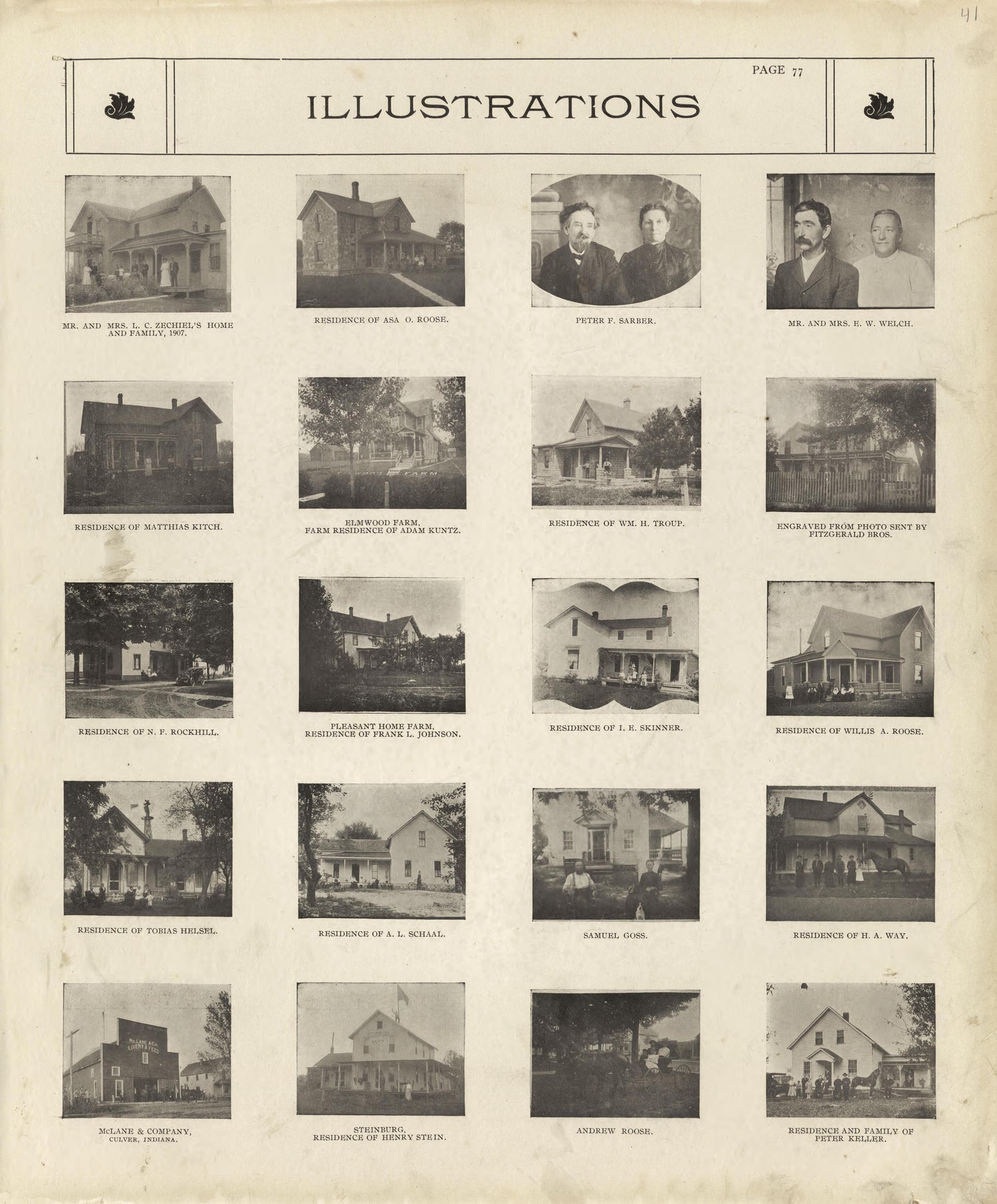 Illustrations - Continued from Standard Atlas of Marshall County, Indiana : Including a Plat Book of the Villages, Cities and Townships of the County, Map of the State, United States and World, Patrons Directory, Reference Business … 1908 by Relic Map Company