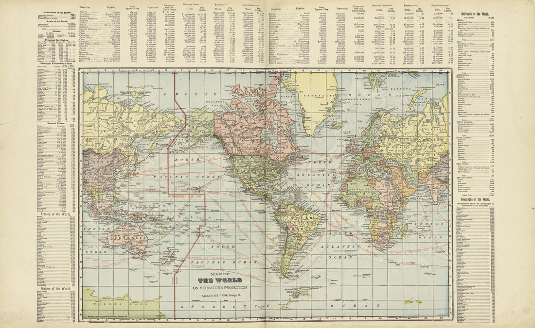Map of the World On Mercator&