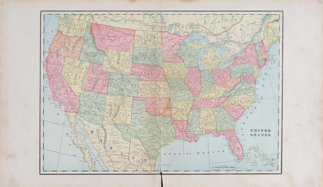 United States from Standard Atlas of Audubon County, Iowa : Including a Plat Book of the Villages, Cities and Townships of the County, Map of the State, United States and World, Patrons Directory, Reference Business … 1900 by Relic Map Company
