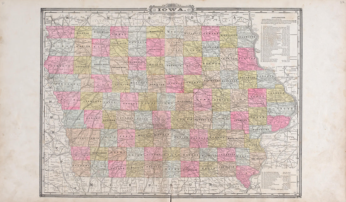 Iowa from Standard Atlas of Audubon County, Iowa : Including a Plat Book of the Villages, Cities and Townships of the County, Map of the State, United States and World, Patrons Directory, Reference Business … 1900 by Relic Map Company