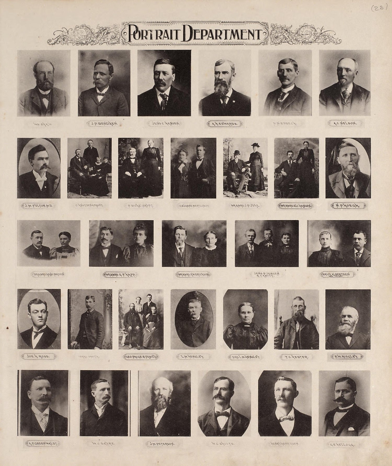 Portrait Department from Standard Atlas of Audubon County, Iowa : Including a Plat Book of the Villages, Cities and Townships of the County, Map of the State, United States and World, Patrons Directory, Reference Business … 1900 by Relic Map Company