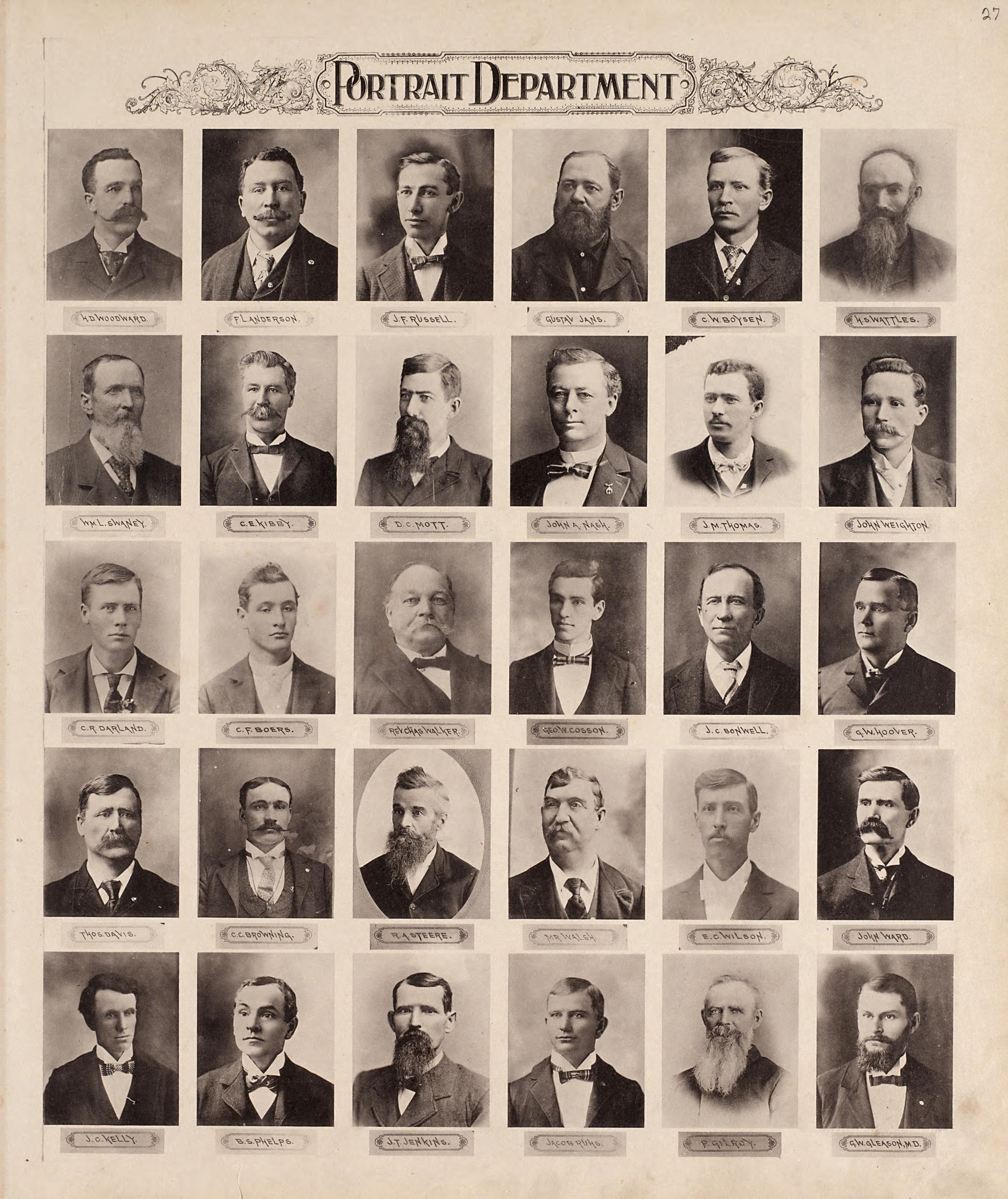 Portrait Department from Standard Atlas of Audubon County, Iowa : Including a Plat Book of the Villages, Cities and Townships of the County, Map of the State, United States and World, Patrons Directory, Reference Business … 1900 by Relic Map Company